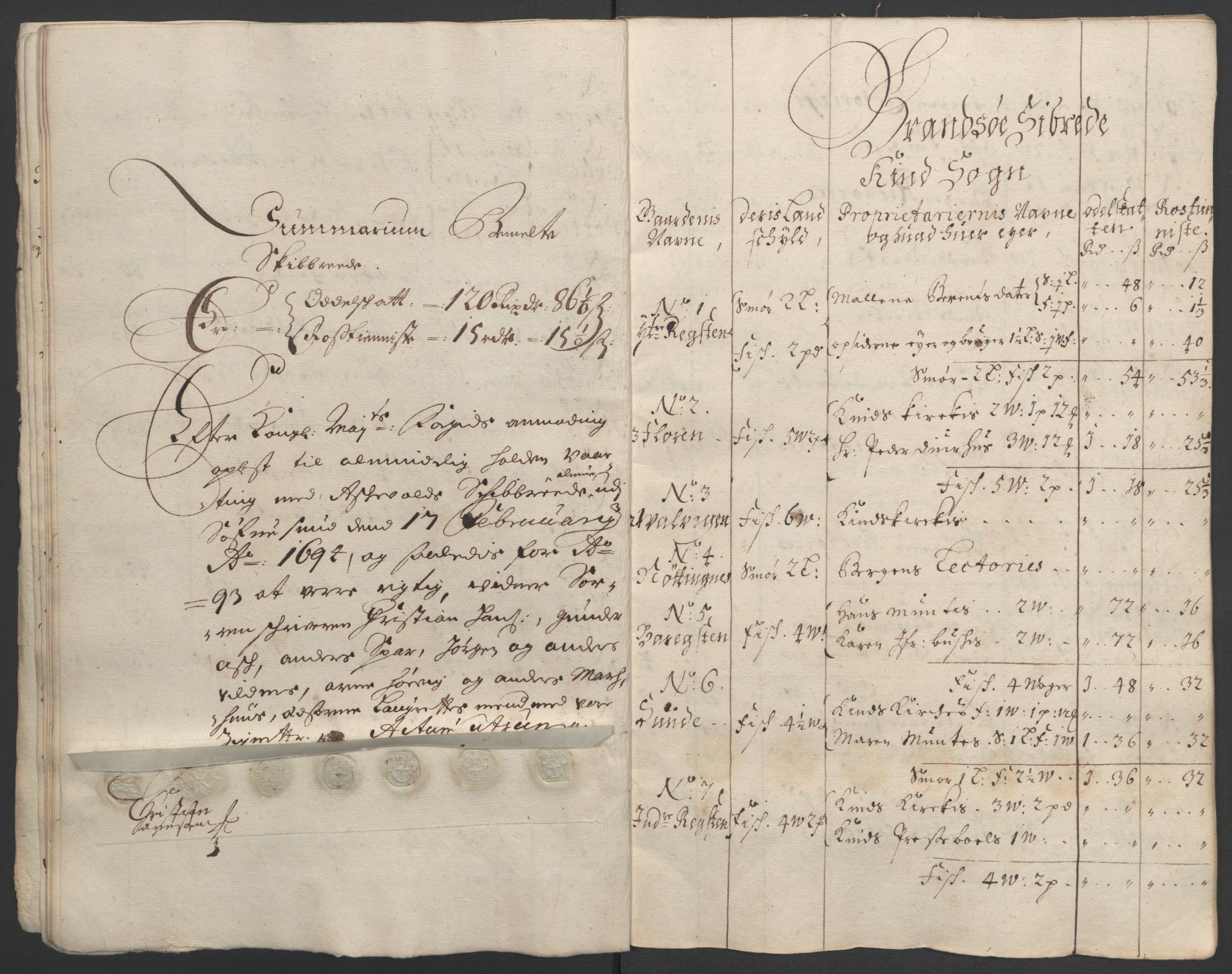 Rentekammeret inntil 1814, Reviderte regnskaper, Fogderegnskap, AV/RA-EA-4092/R53/L3421: Fogderegnskap Sunn- og Nordfjord, 1693-1694, s. 19