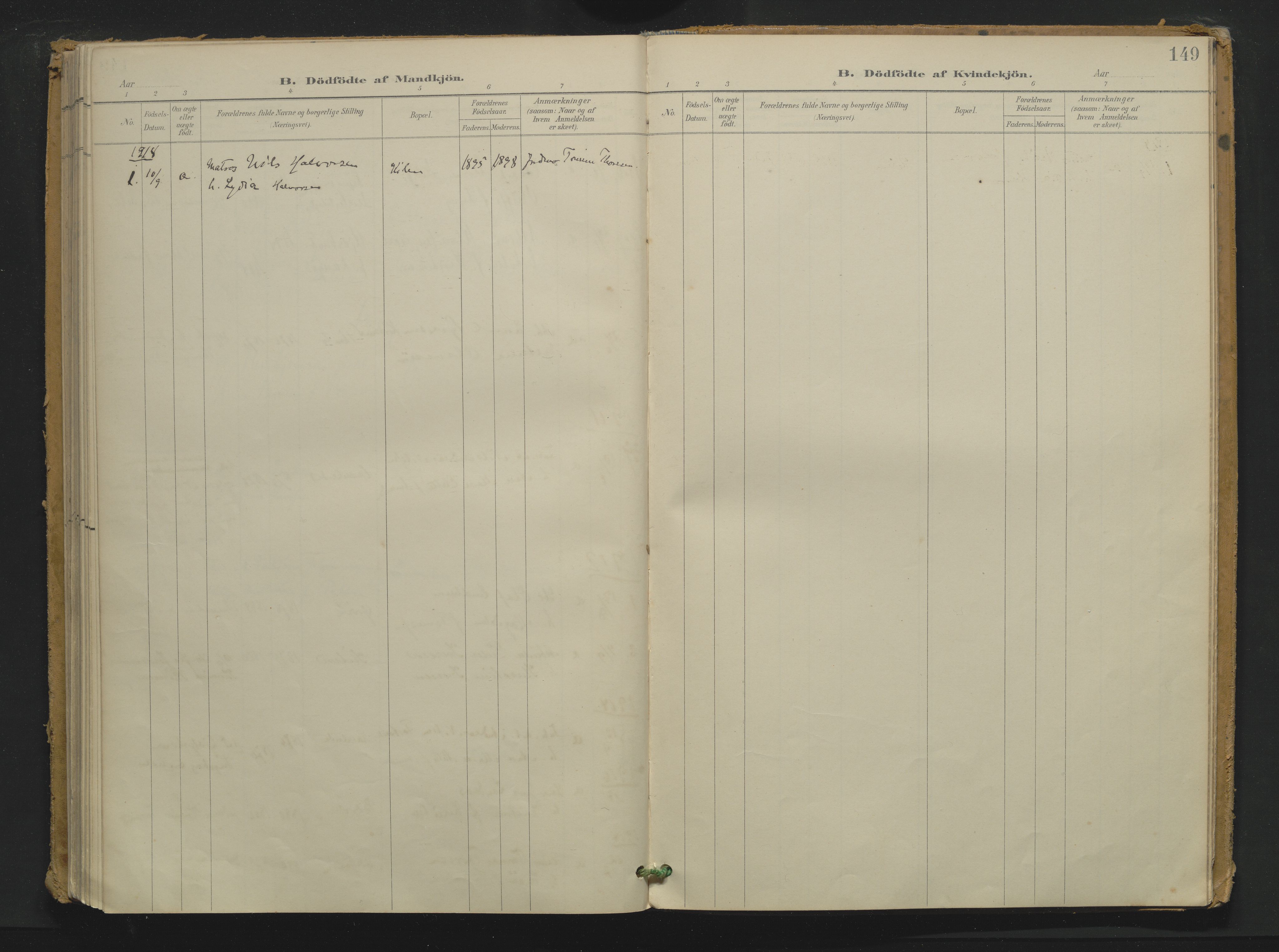 Skåtøy kirkebøker, AV/SAKO-A-304/F/Fa/L0006: Ministerialbok nr. I 6, 1899-1919, s. 149