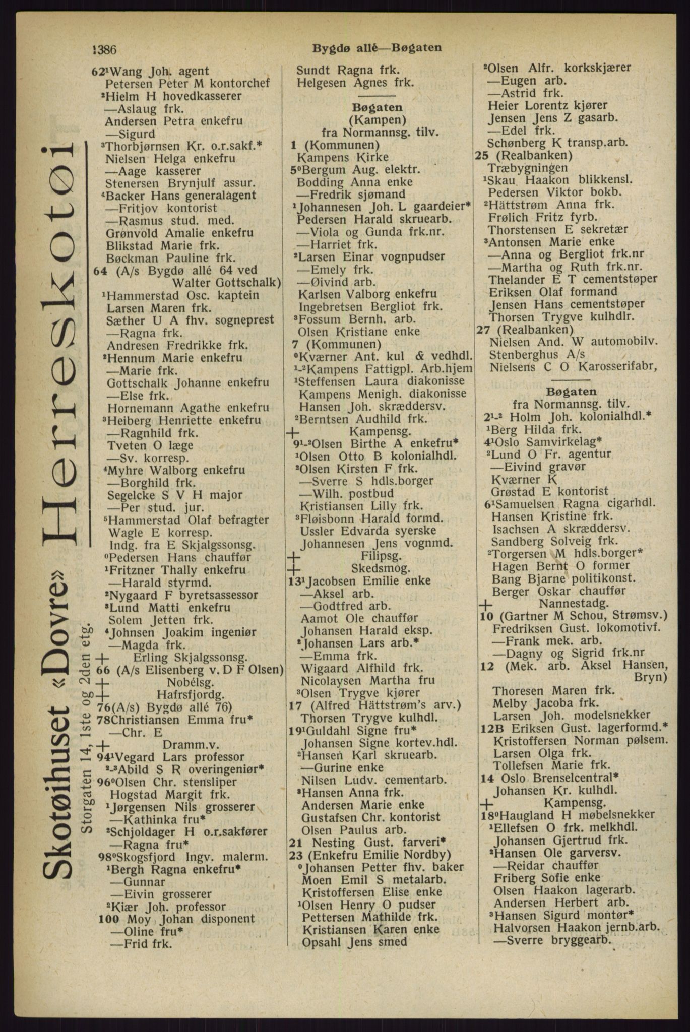 Kristiania/Oslo adressebok, PUBL/-, 1927, s. 1386