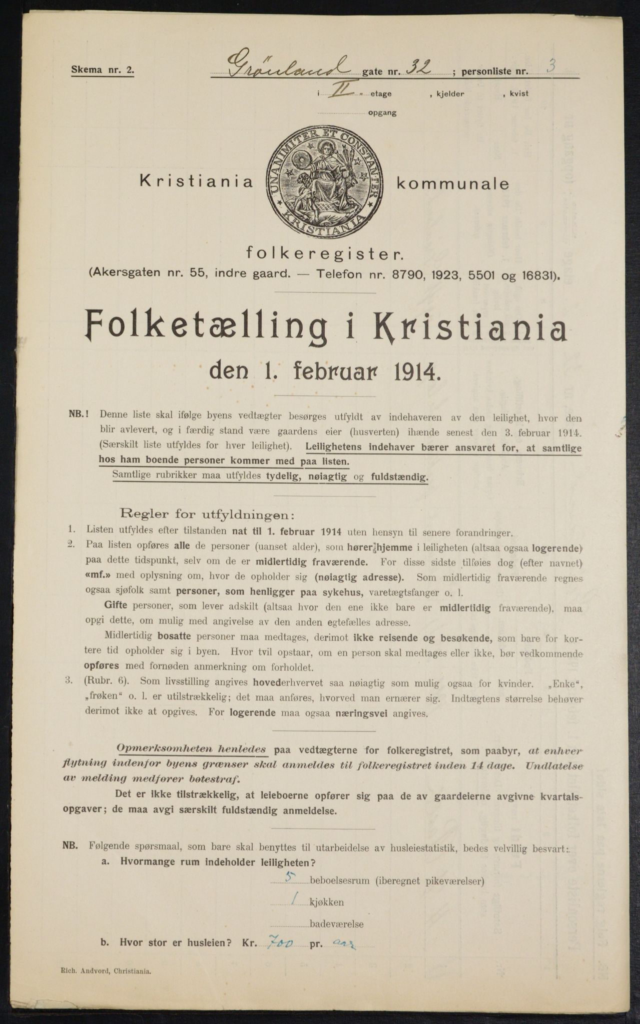 OBA, Kommunal folketelling 1.2.1914 for Kristiania, 1914, s. 31646
