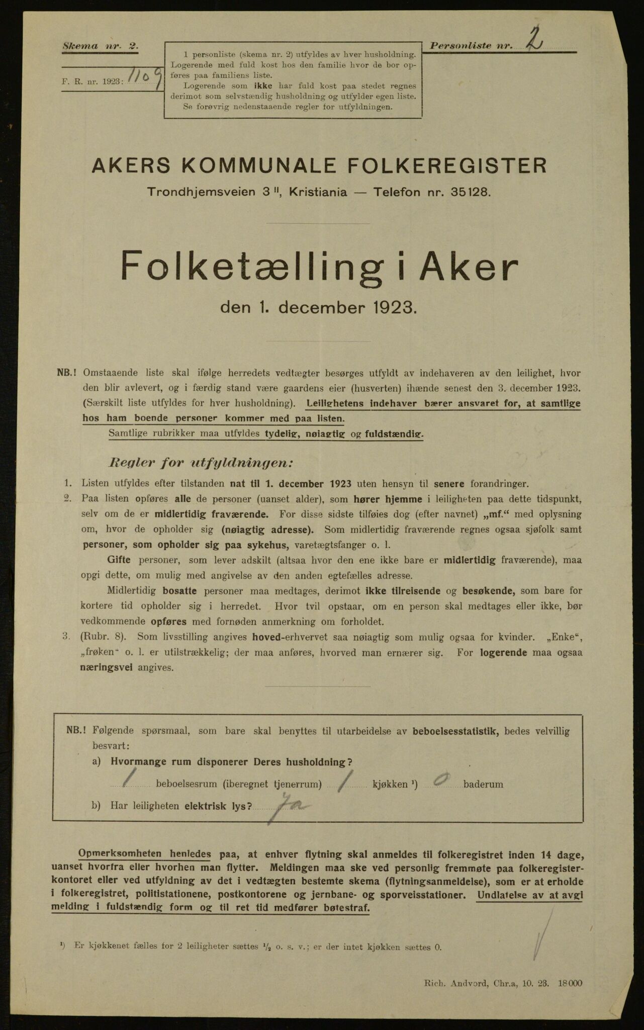 , Kommunal folketelling 1.12.1923 for Aker, 1923, s. 14875