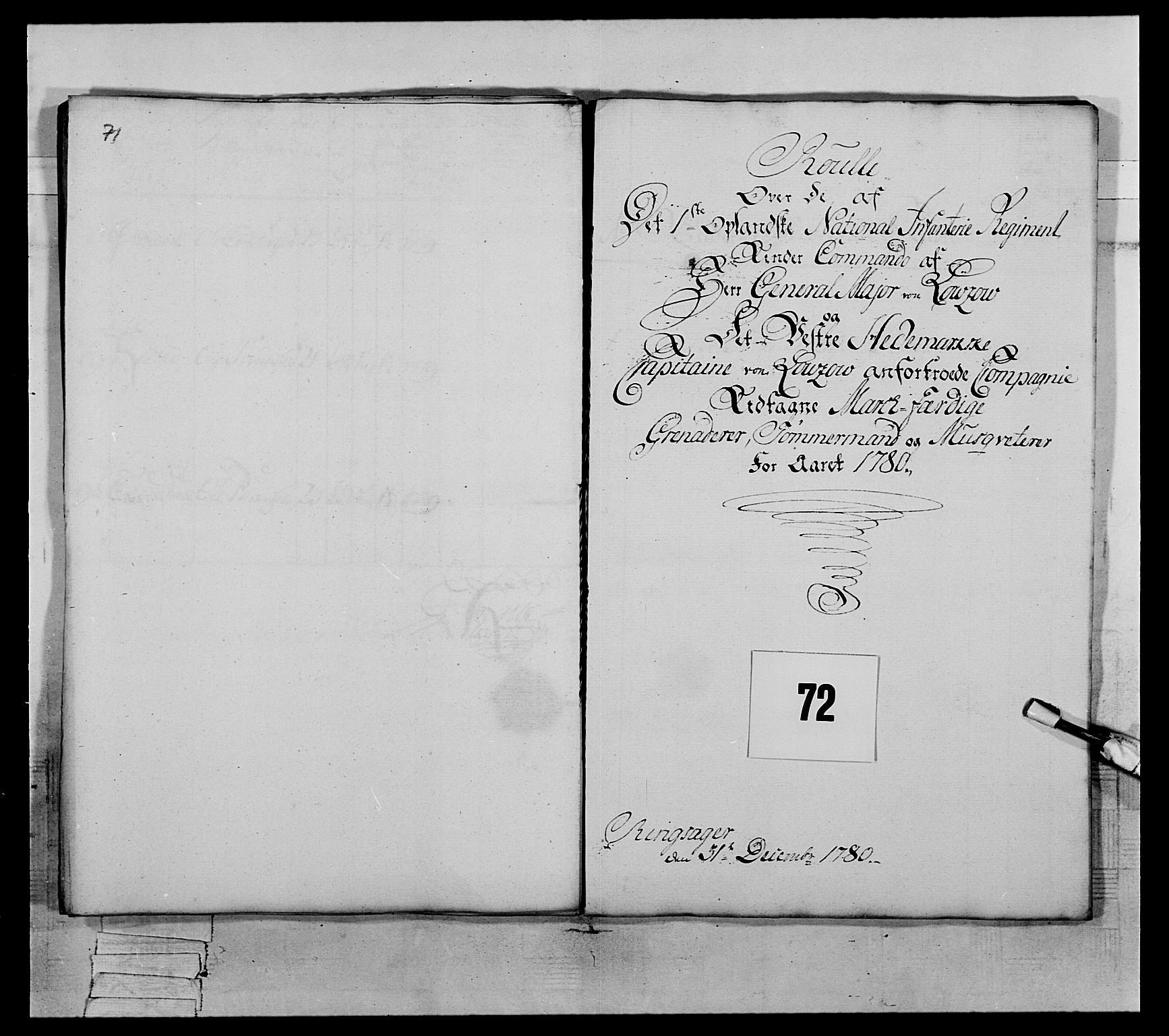 Generalitets- og kommissariatskollegiet, Det kongelige norske kommissariatskollegium, AV/RA-EA-5420/E/Eh/L0059: 1. Opplandske nasjonale infanteriregiment, 1775-1783, s. 504