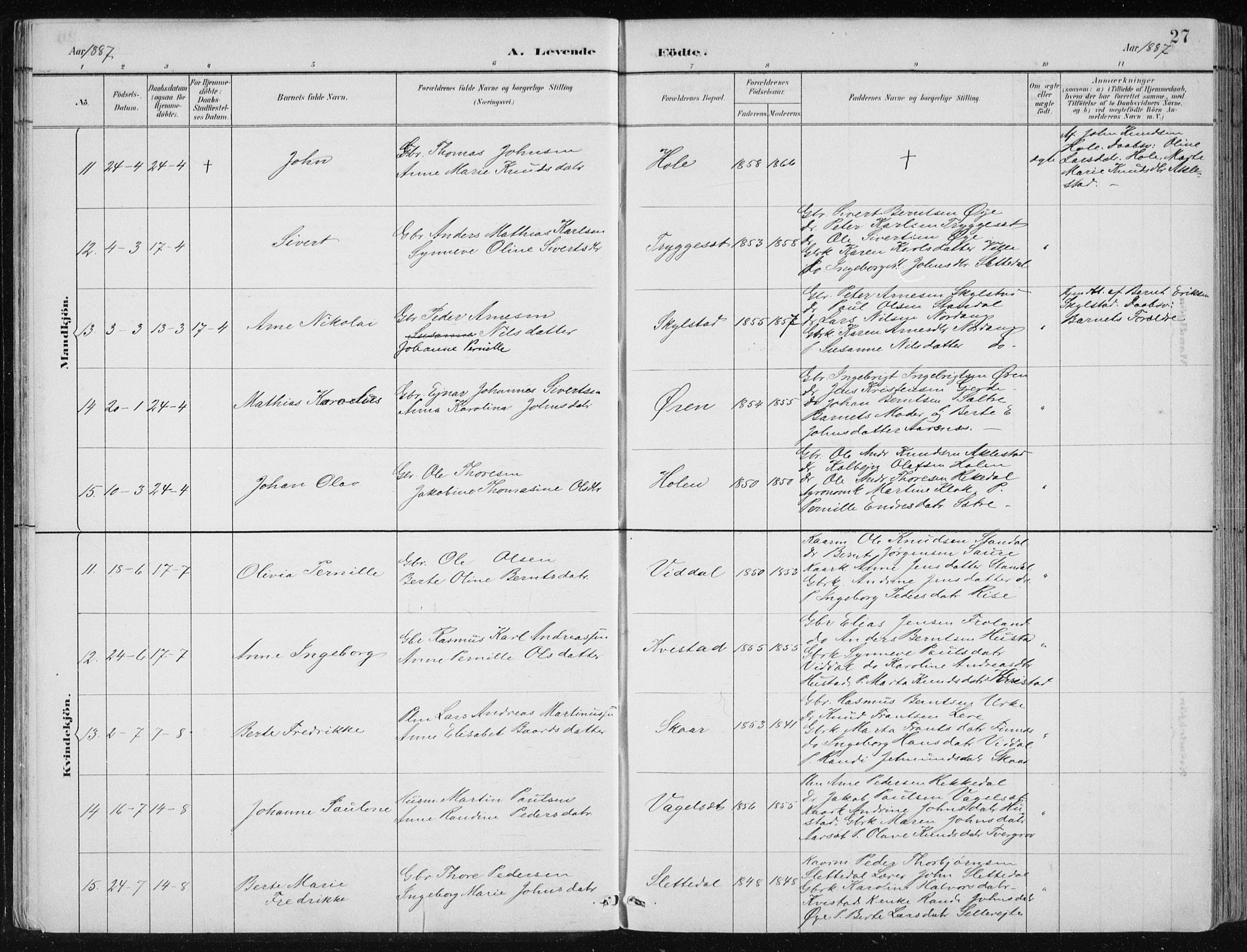 Ministerialprotokoller, klokkerbøker og fødselsregistre - Møre og Romsdal, AV/SAT-A-1454/515/L0215: Klokkerbok nr. 515C02, 1884-1906, s. 27