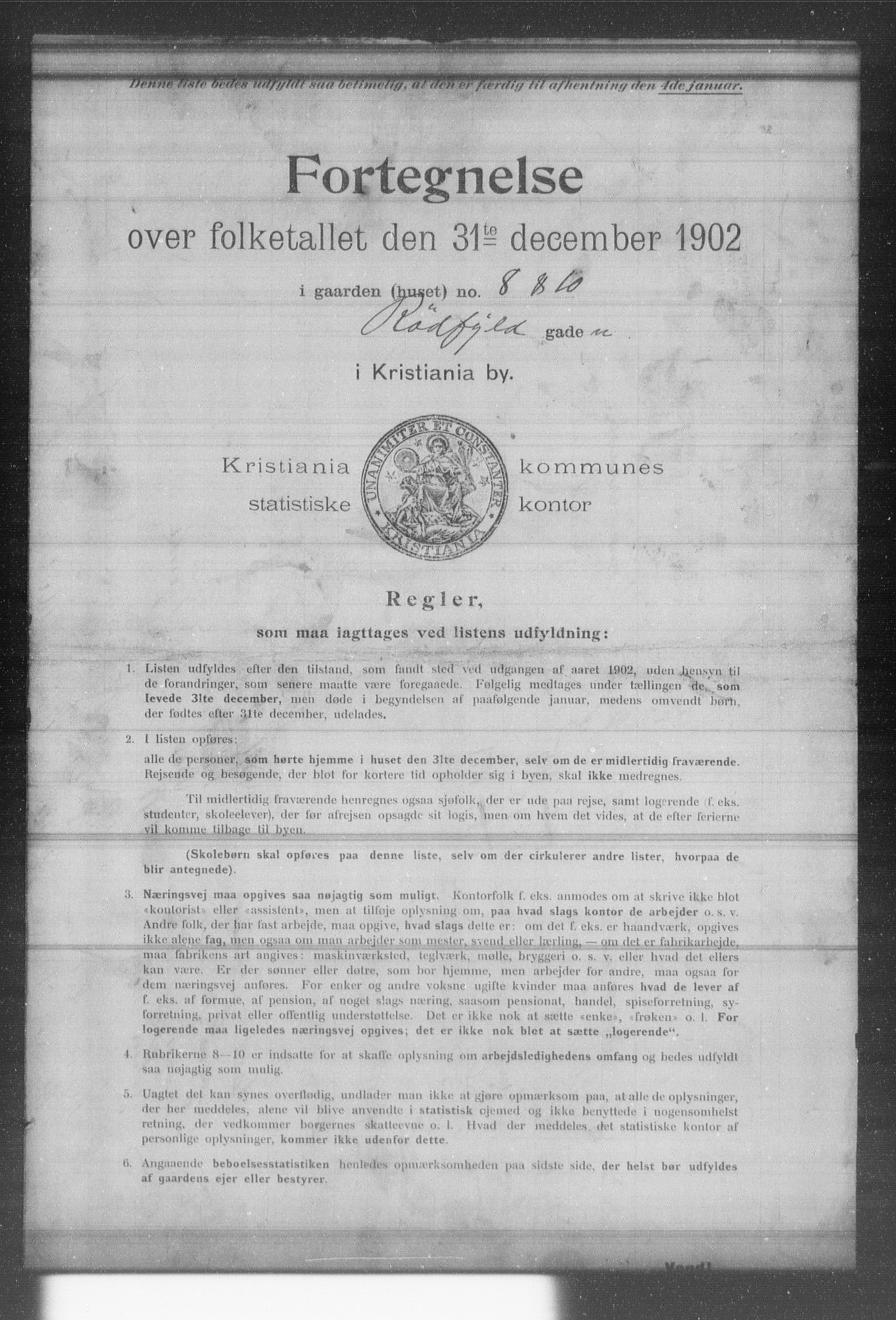 OBA, Kommunal folketelling 31.12.1902 for Kristiania kjøpstad, 1902, s. 16306