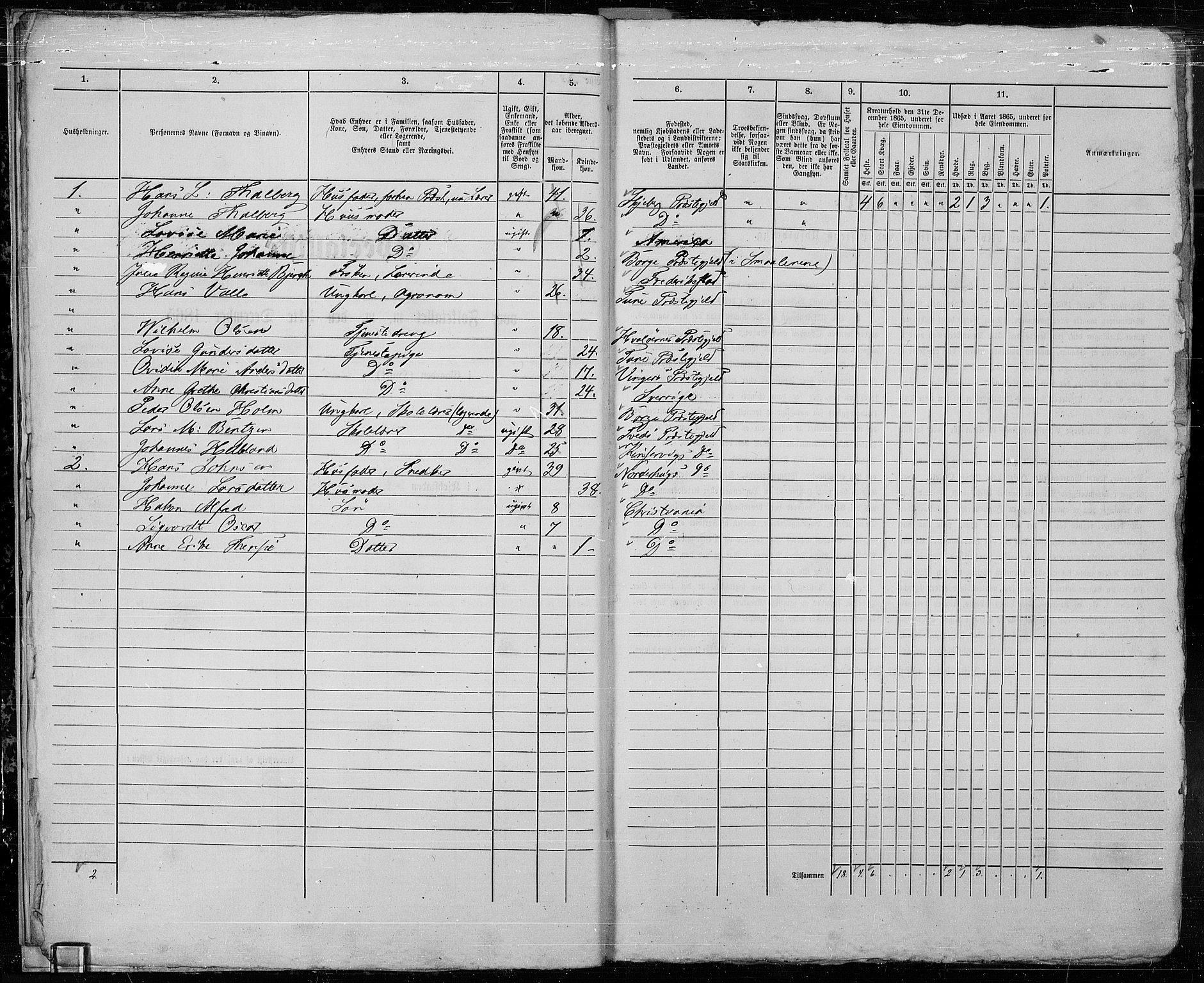 RA, Folketelling 1865 for 0103B Fredrikstad prestegjeld, Fredrikstad kjøpstad, 1865, s. 15