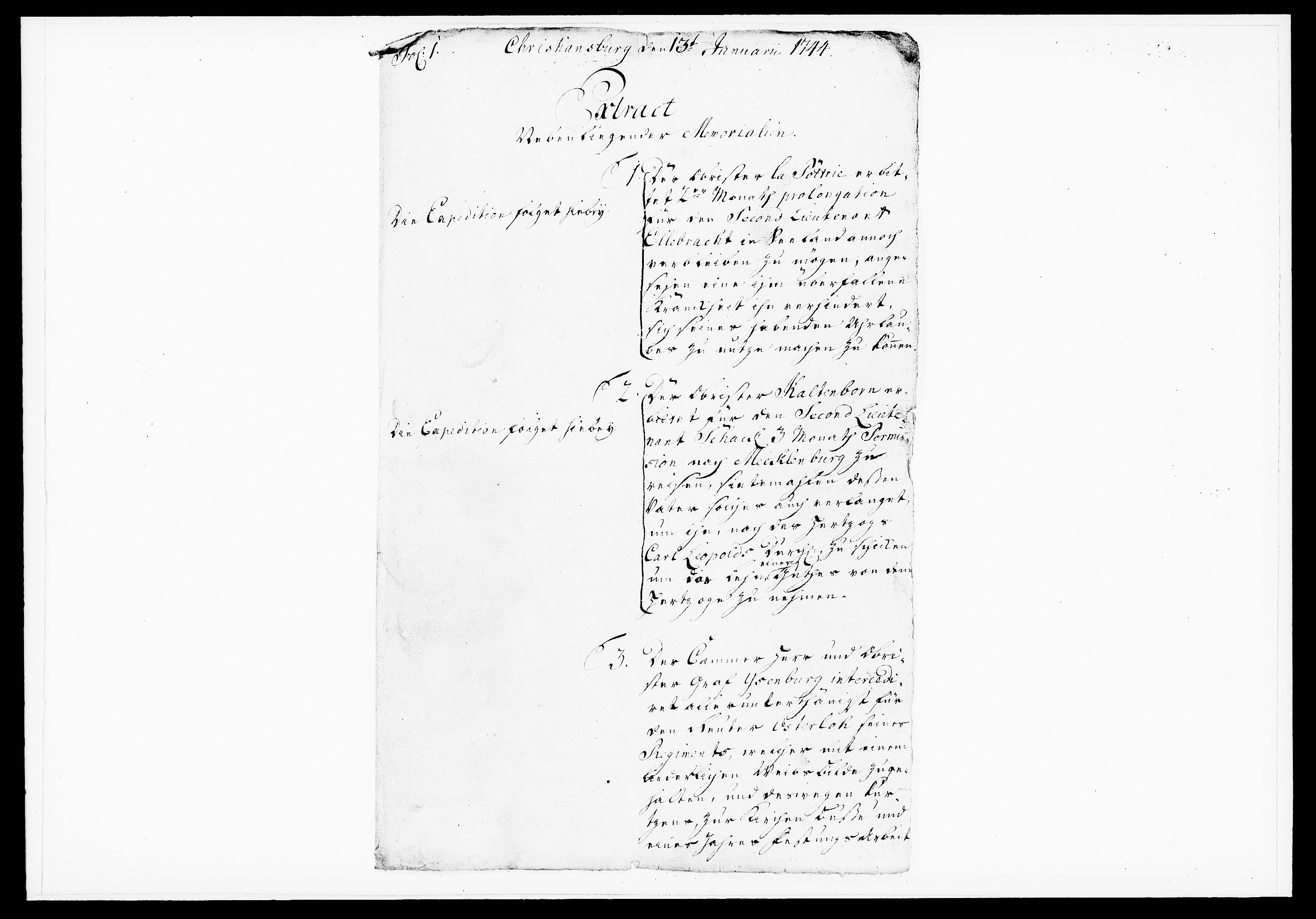 Krigskollegiet, Krigskancelliet, DRA/A-0006/-/1182-1187: Refererede sager, 1744, s. 2