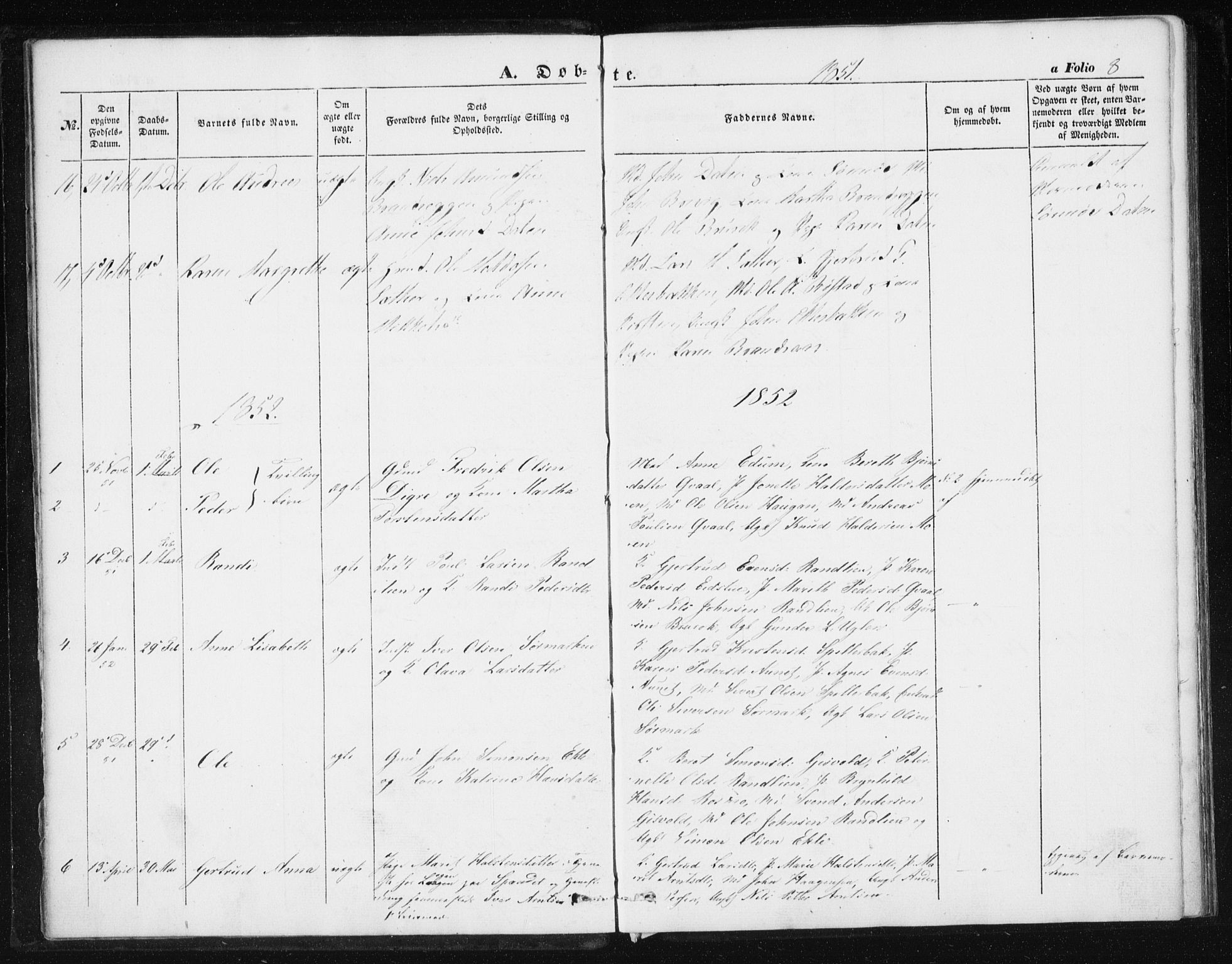 Ministerialprotokoller, klokkerbøker og fødselsregistre - Sør-Trøndelag, SAT/A-1456/608/L0332: Ministerialbok nr. 608A01, 1848-1861, s. 8