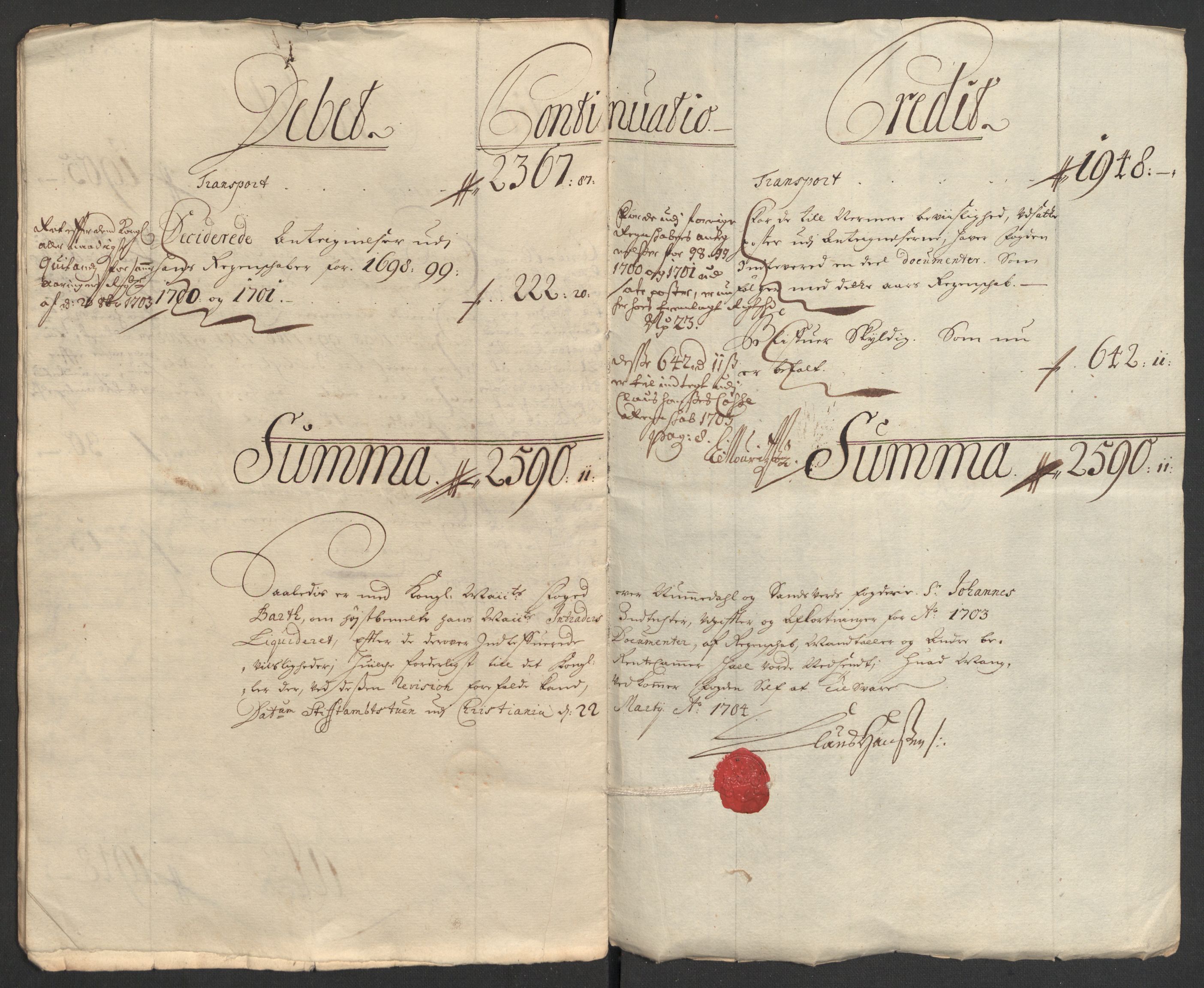 Rentekammeret inntil 1814, Reviderte regnskaper, Fogderegnskap, RA/EA-4092/R24/L1581: Fogderegnskap Numedal og Sandsvær, 1703, s. 14