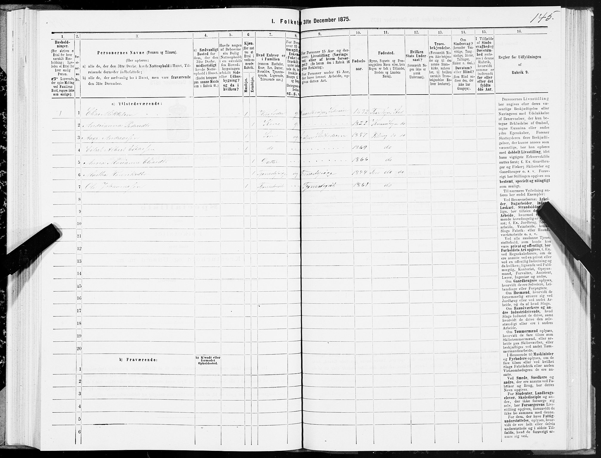 SAT, Folketelling 1875 for 1734P Stod prestegjeld, 1875, s. 4145