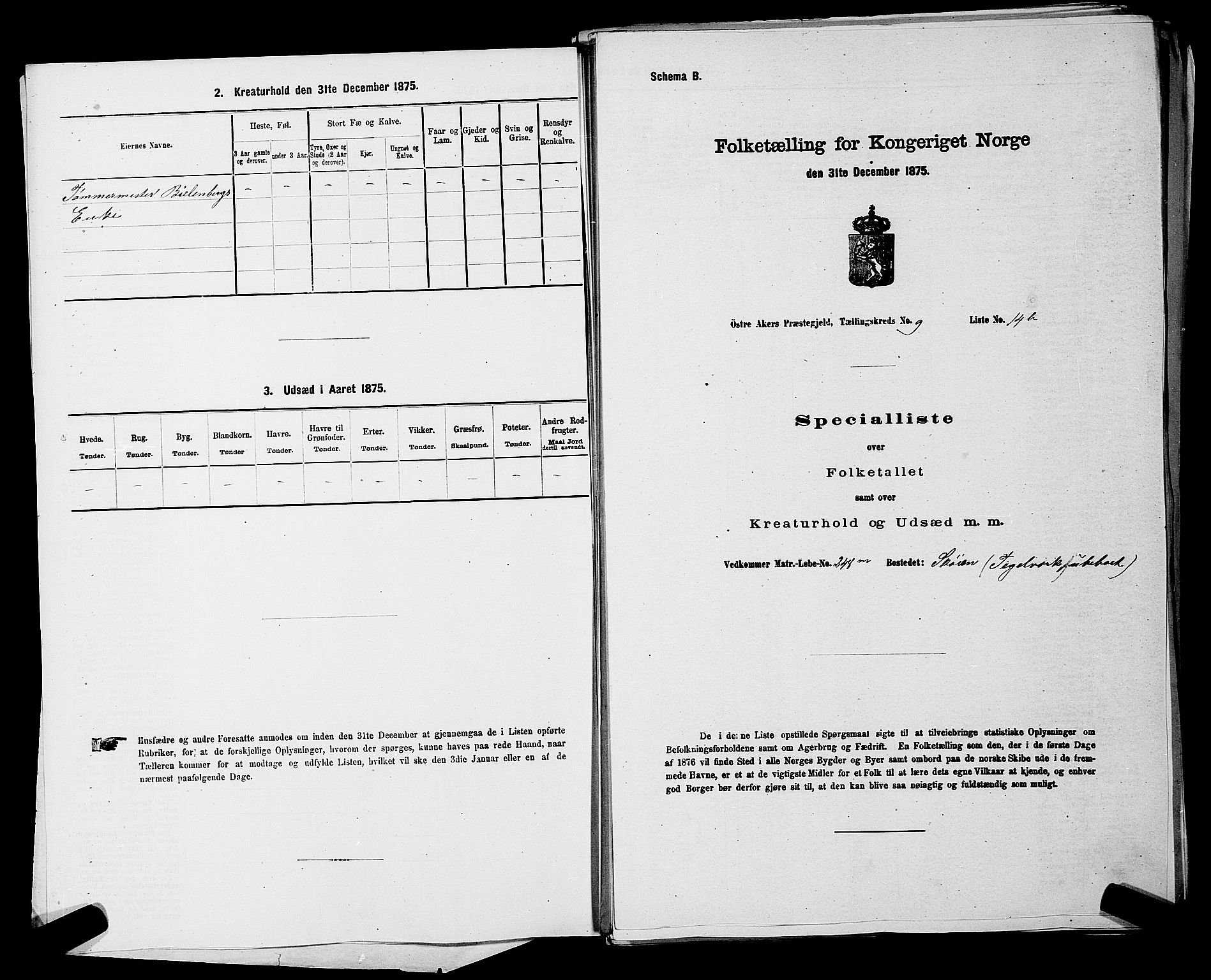 RA, Folketelling 1875 for 0218bP Østre Aker prestegjeld, 1875, s. 3022