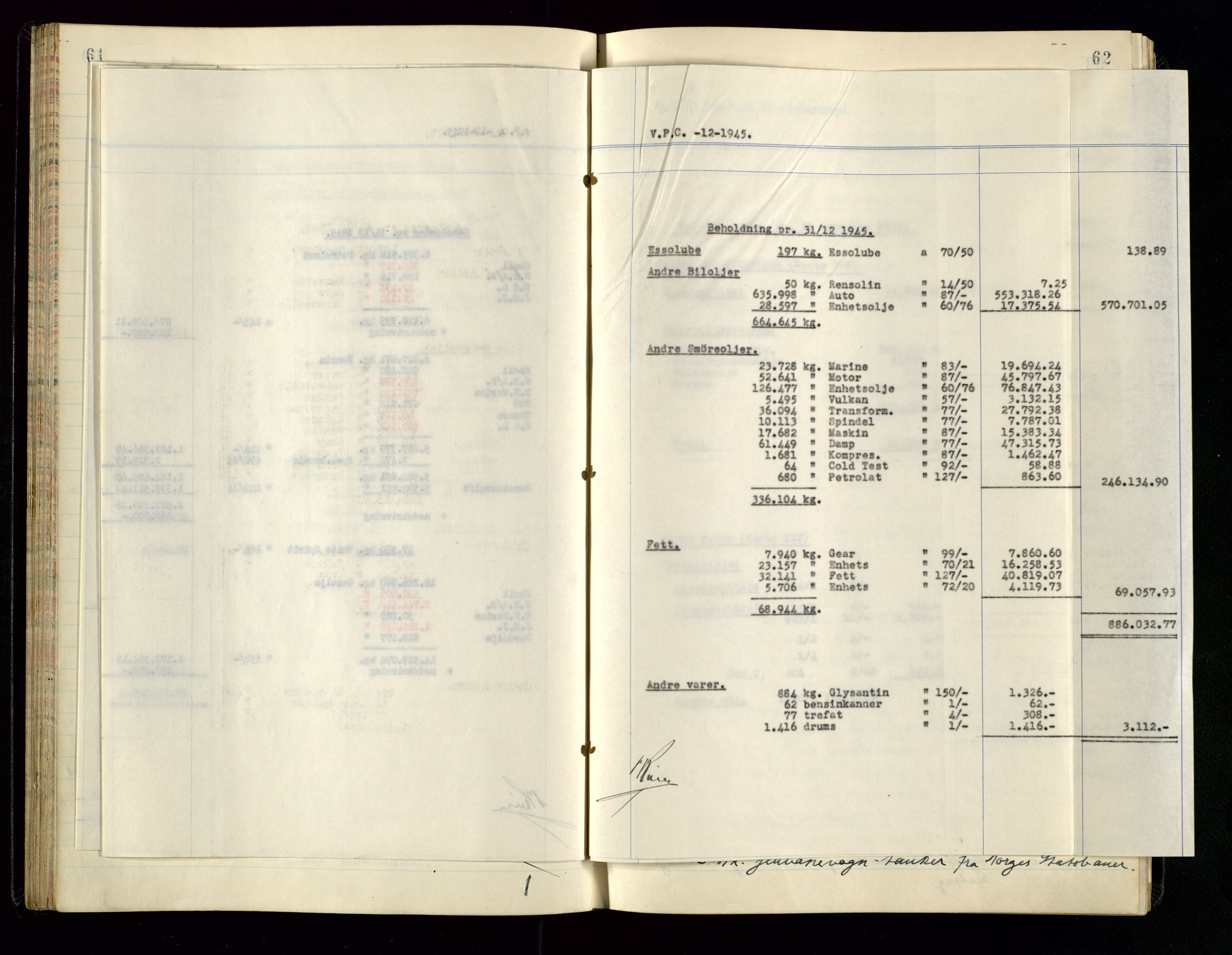 PA 1534 - Østlandske Petroleumscompagni A/S, AV/SAST-A-101954/A/Aa/L0005/0001: Direksjonsprotokoller / Den Administrerende Direksjon alle selskaper (referatprotokoll), 1943-1958