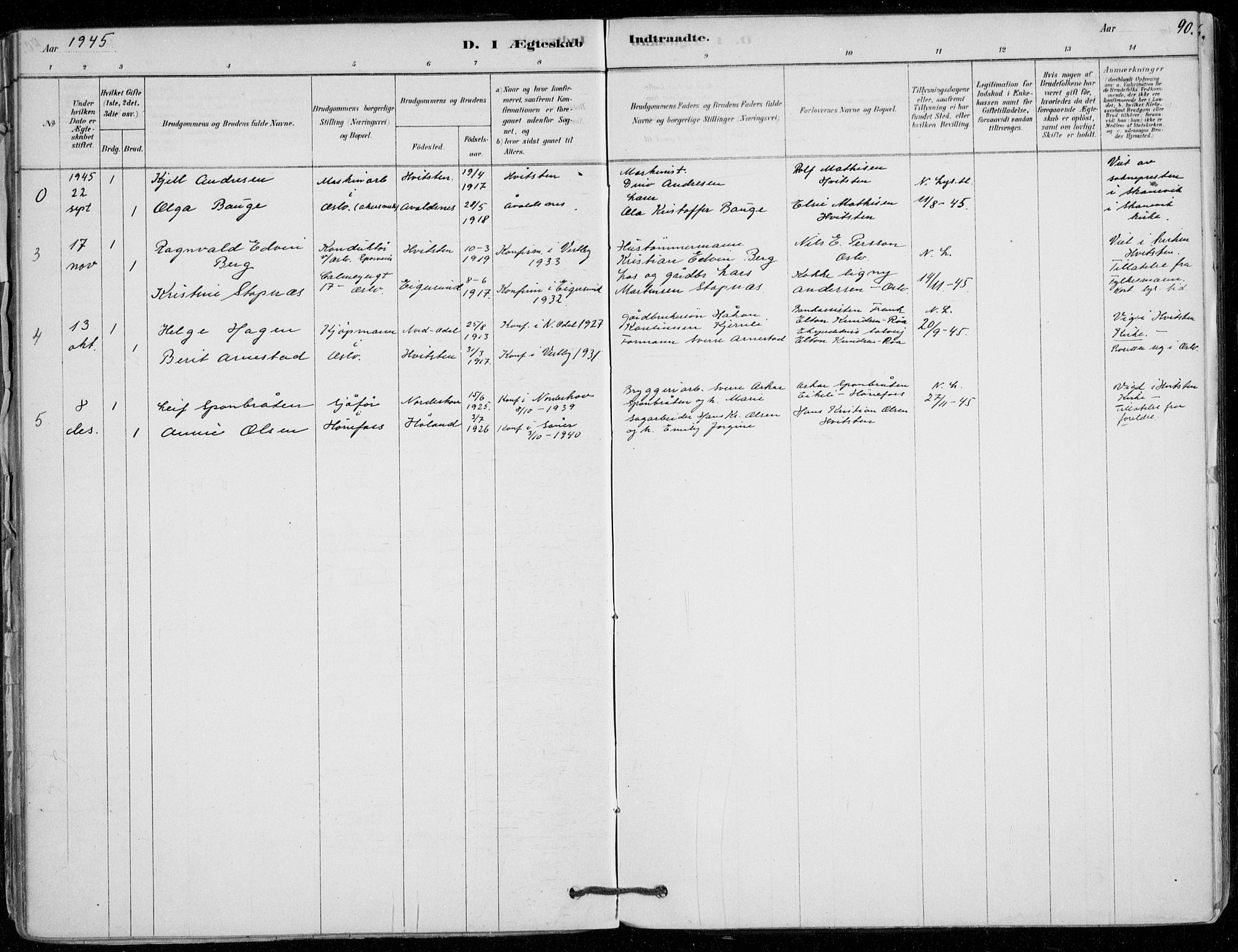 Vestby prestekontor Kirkebøker, AV/SAO-A-10893/F/Fd/L0001: Ministerialbok nr. IV 1, 1878-1945, s. 90