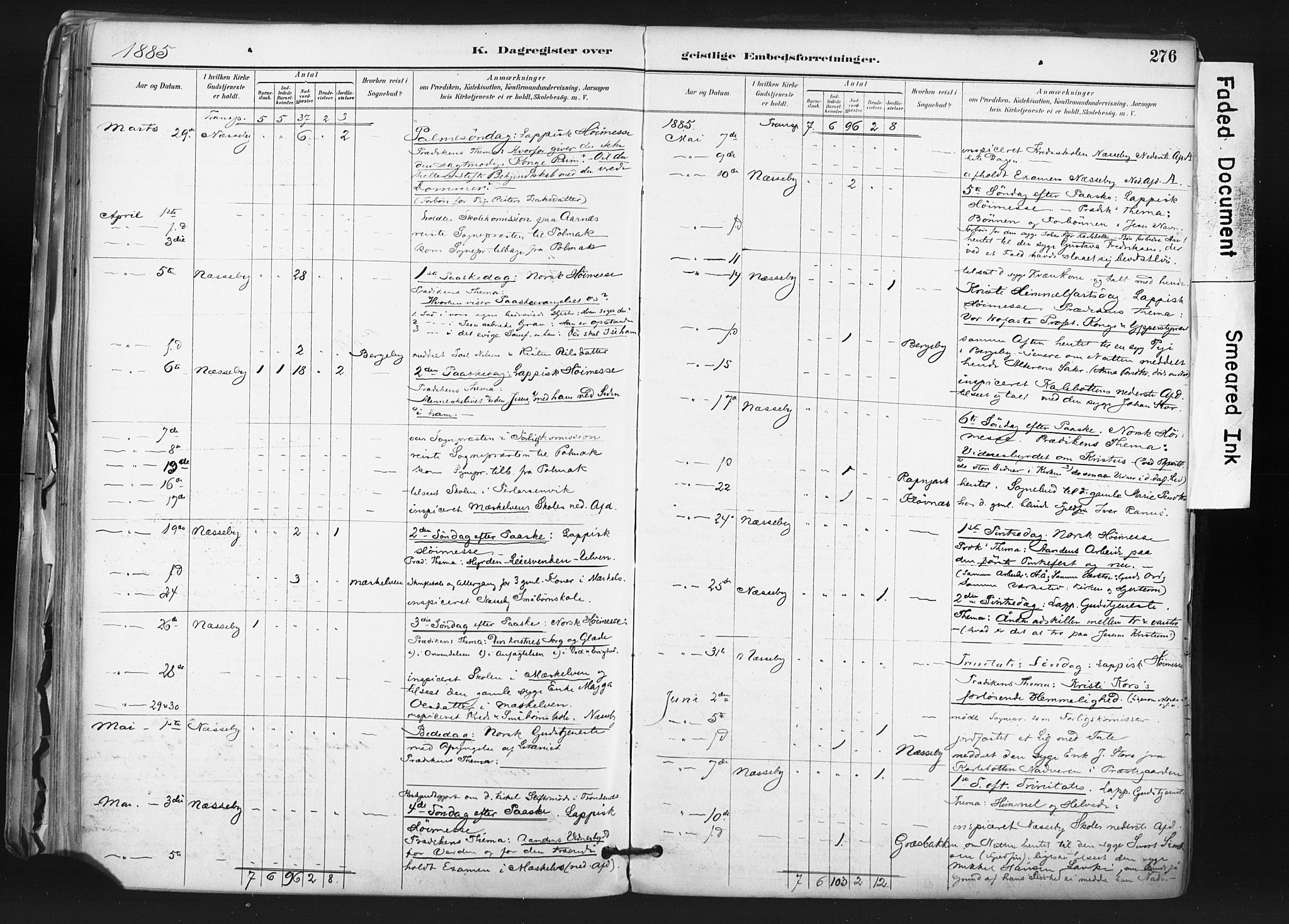 Nesseby sokneprestkontor, AV/SATØ-S-1330/H/Ha/L0006kirke: Ministerialbok nr. 6, 1885-1985, s. 276