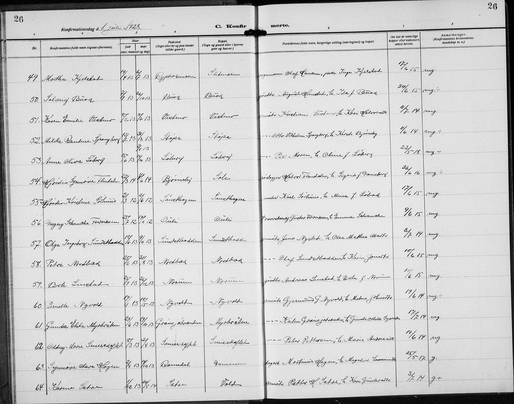 Trysil prestekontor, AV/SAH-PREST-046/H/Ha/Hab/L0010: Klokkerbok nr. 10, 1917-1937, s. 26