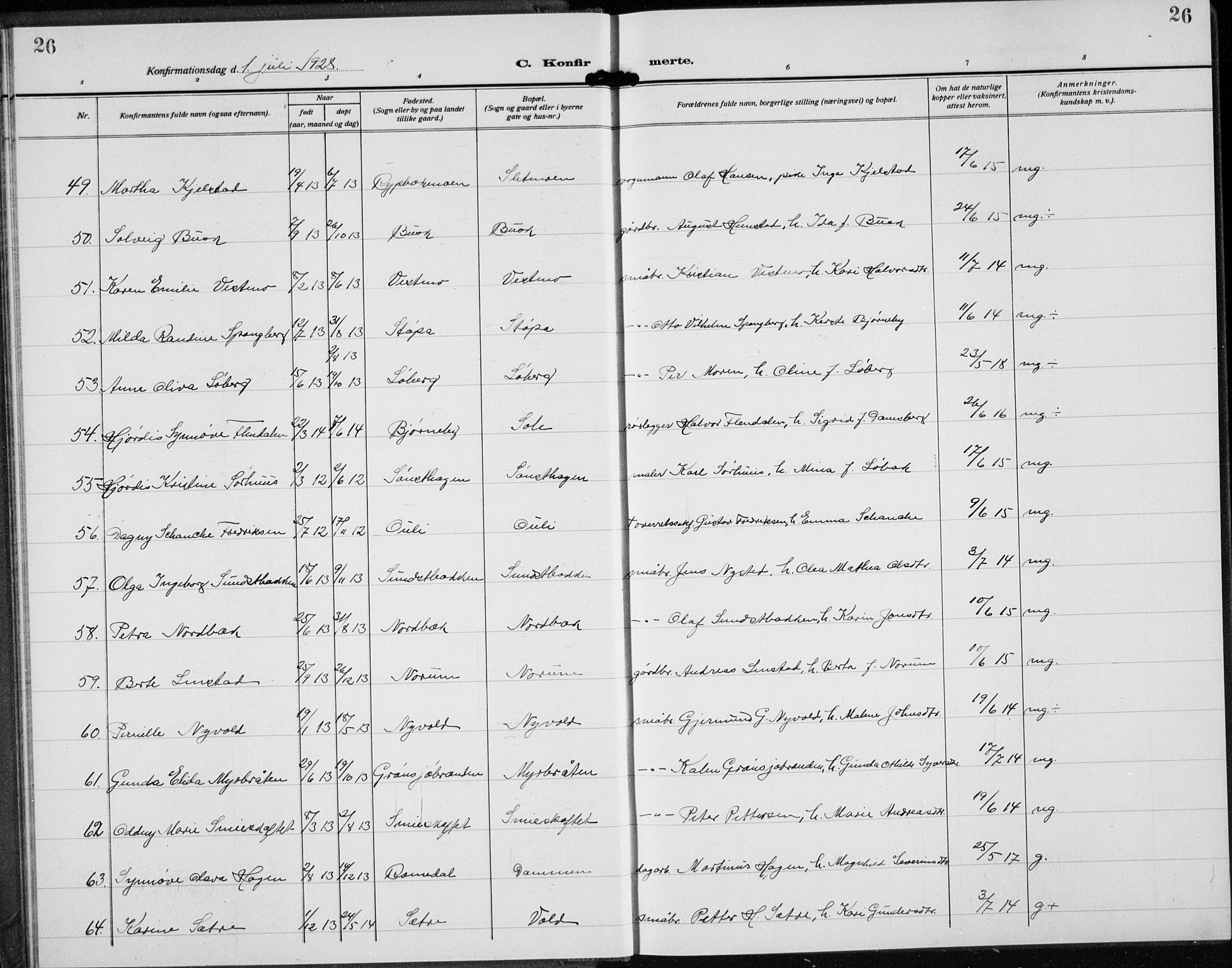 Trysil prestekontor, SAH/PREST-046/H/Ha/Hab/L0010: Klokkerbok nr. 10, 1917-1937, s. 26