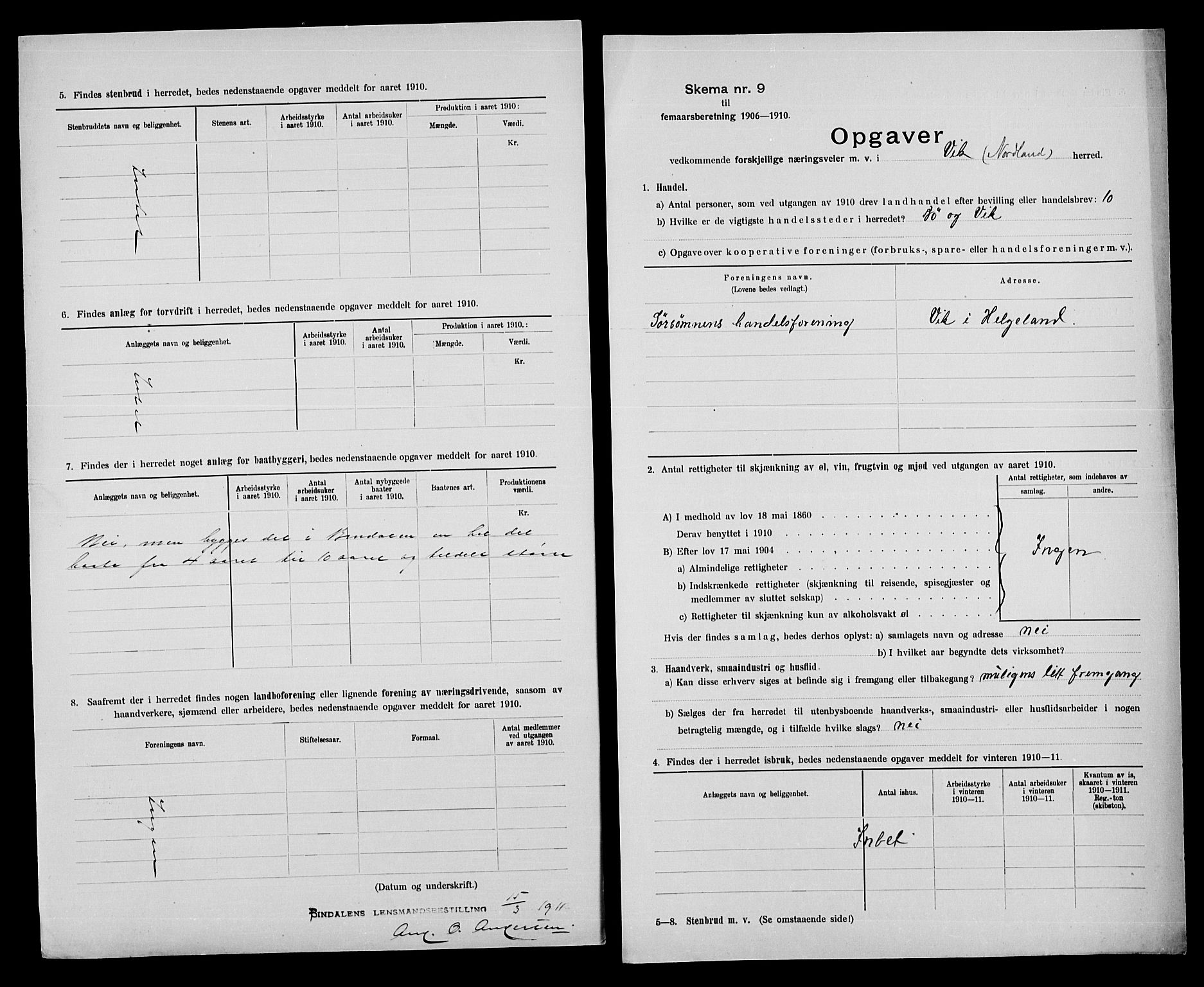 Statistisk sentralbyrå, Næringsøkonomiske emner, Generelt - Amtmennenes femårsberetninger, AV/RA-S-2233/F/Fa/L0112: --, 1910, s. 3