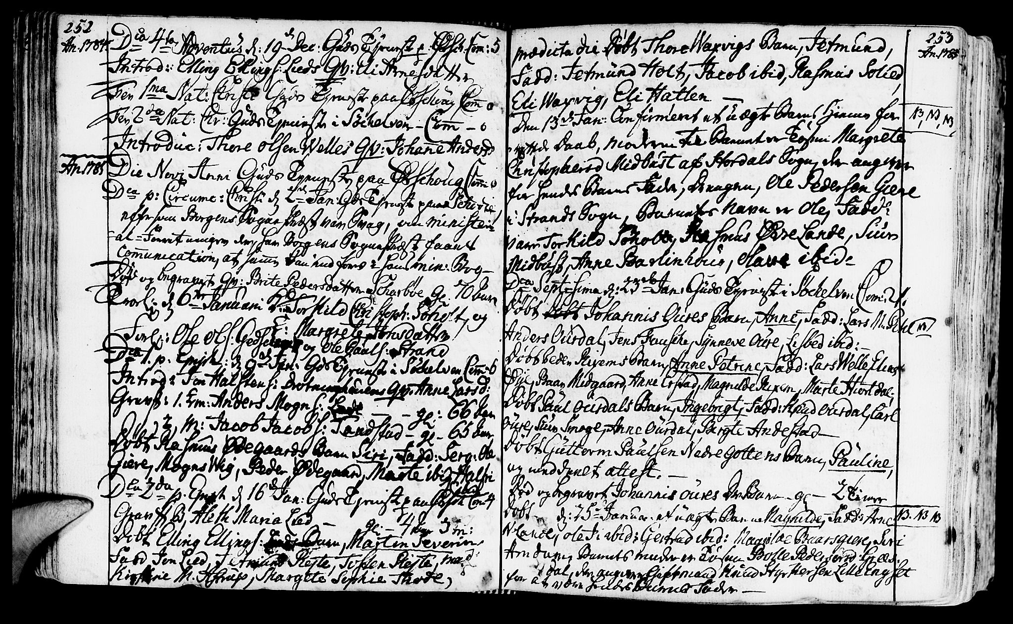 Ministerialprotokoller, klokkerbøker og fødselsregistre - Møre og Romsdal, AV/SAT-A-1454/522/L0308: Ministerialbok nr. 522A03, 1773-1809, s. 252-253