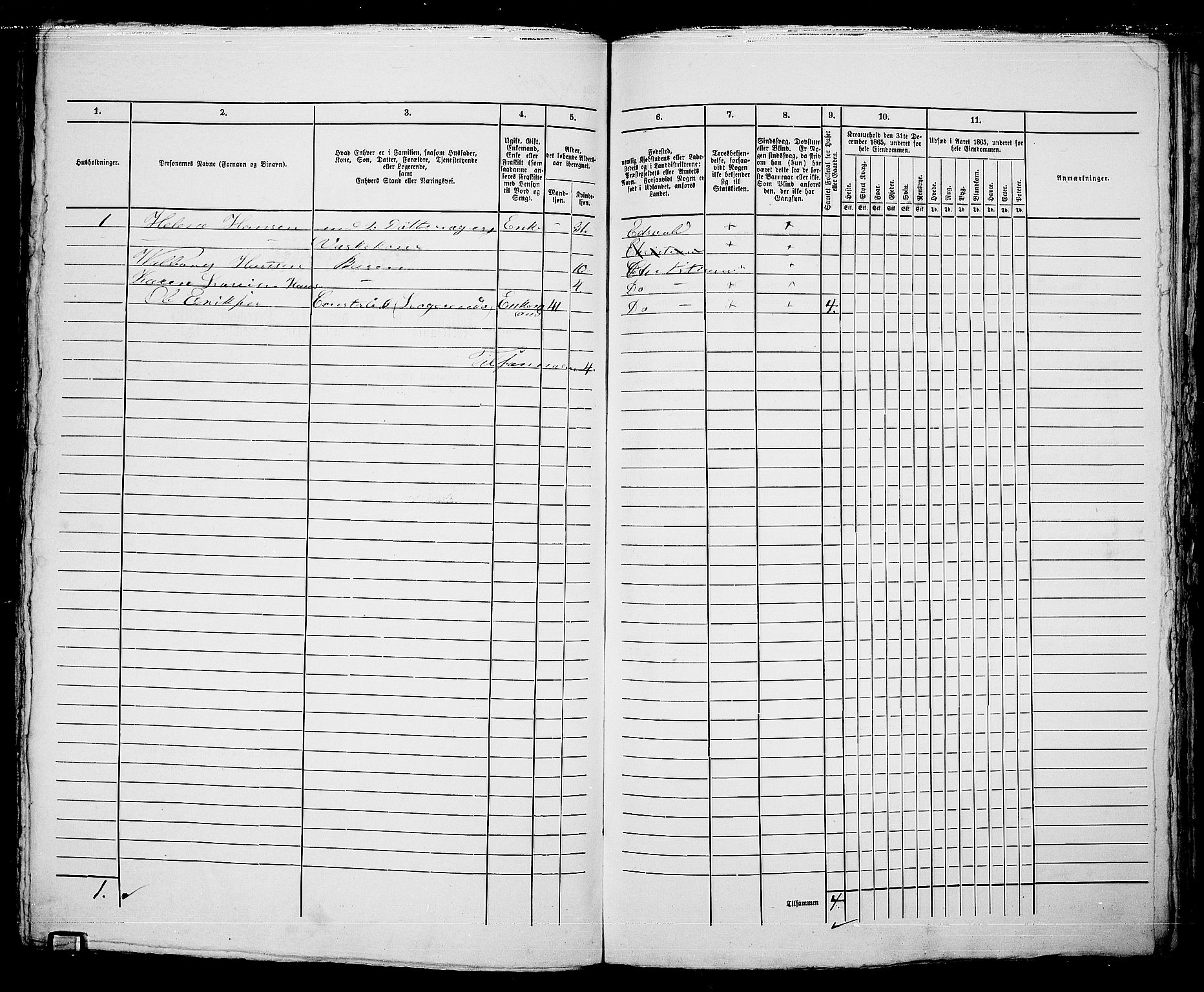 RA, Folketelling 1865 for 0301 Kristiania kjøpstad, 1865, s. 4335