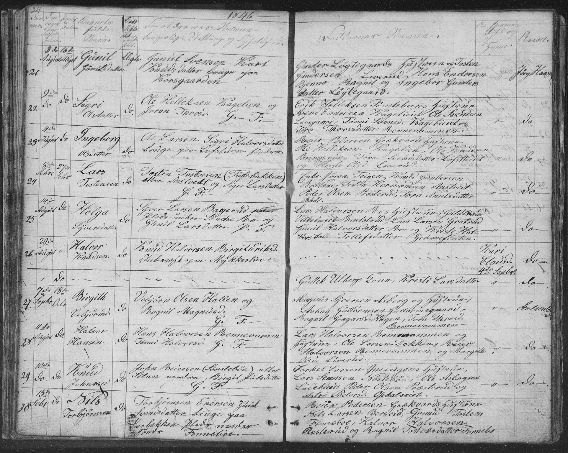 Nore kirkebøker, AV/SAKO-A-238/F/Fc/L0002: Ministerialbok nr. III 2, 1836-1861, s. 34