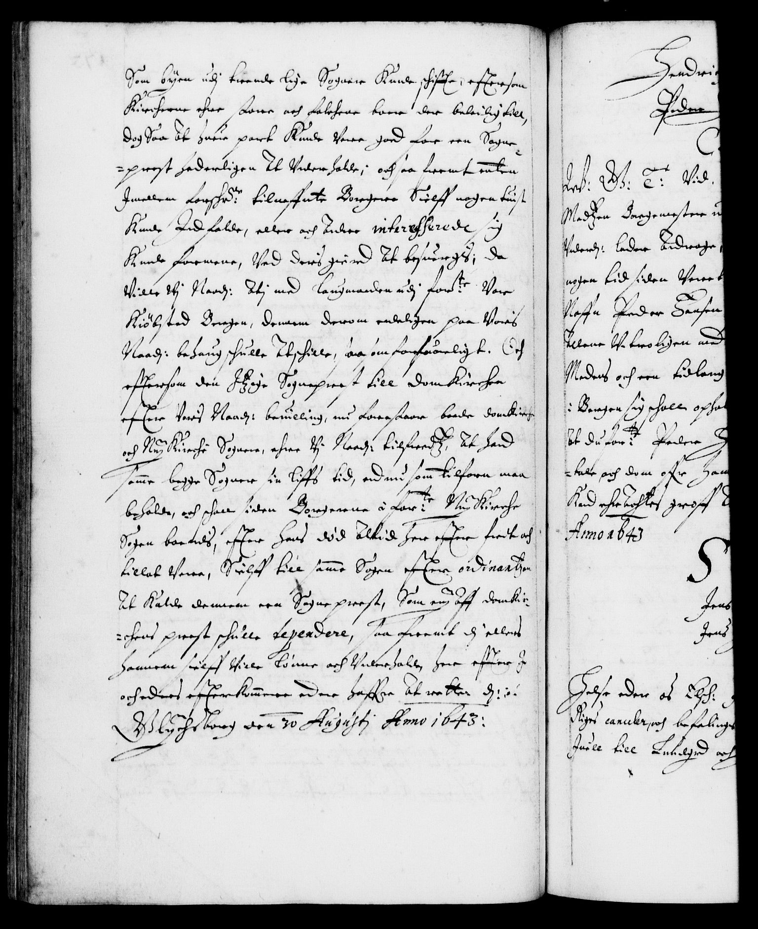 Danske Kanselli 1572-1799, AV/RA-EA-3023/F/Fc/Fca/Fcab/L0007: Norske tegnelser (mikrofilm), 1640-1648, s. 173b