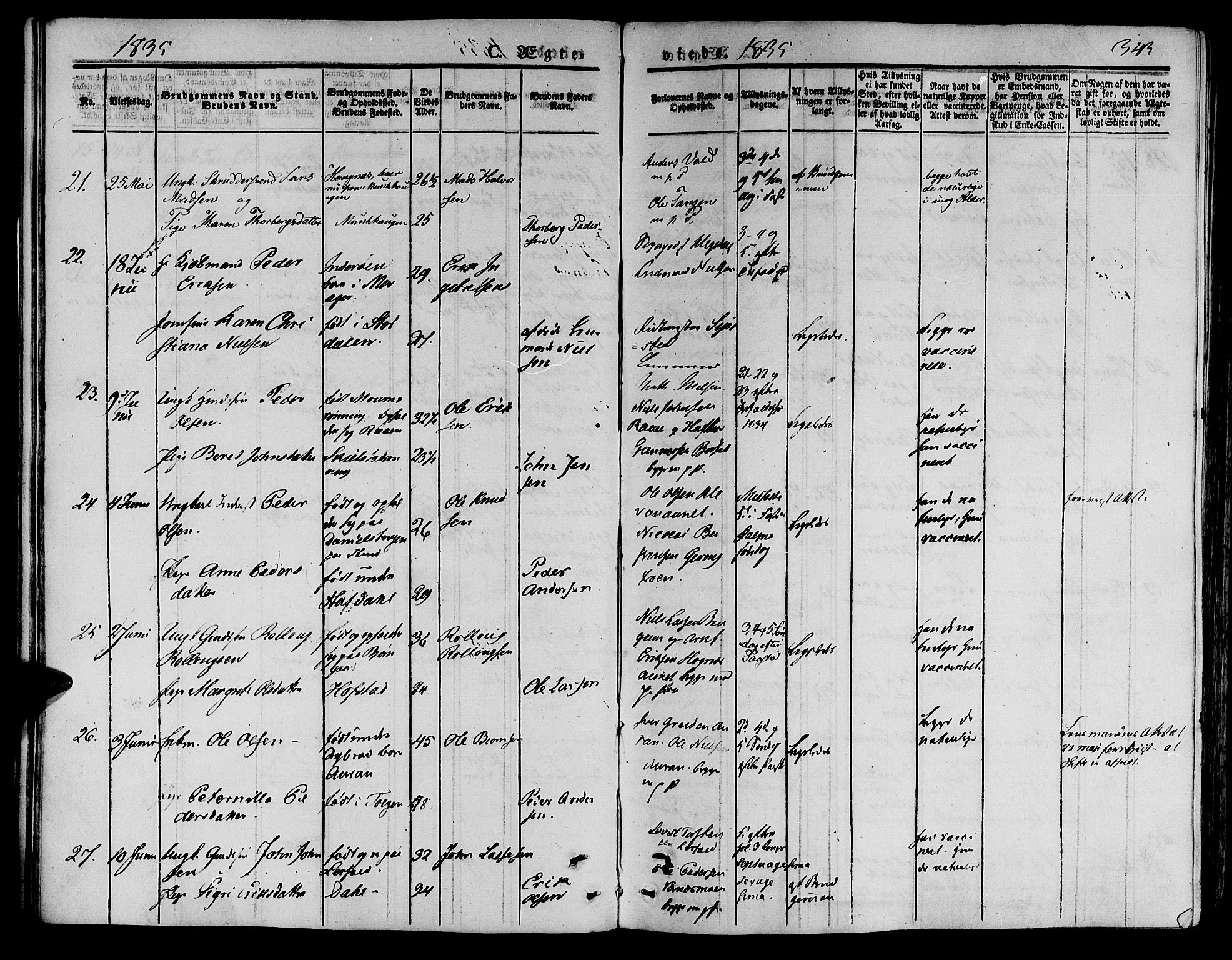 Ministerialprotokoller, klokkerbøker og fødselsregistre - Nord-Trøndelag, AV/SAT-A-1458/709/L0072: Ministerialbok nr. 709A12, 1833-1844, s. 343