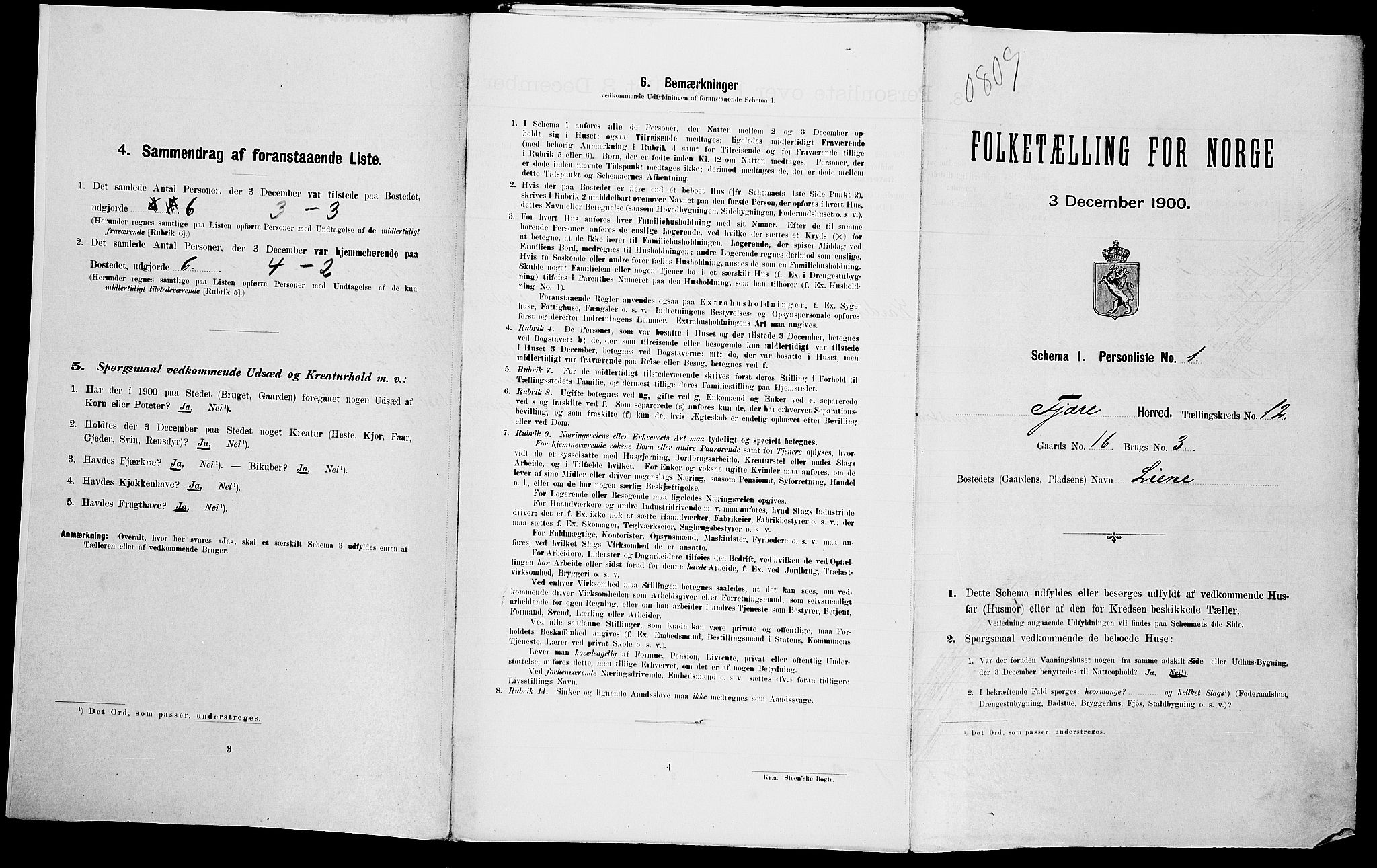 SAK, Folketelling 1900 for 0923 Fjære herred, 1900, s. 1263