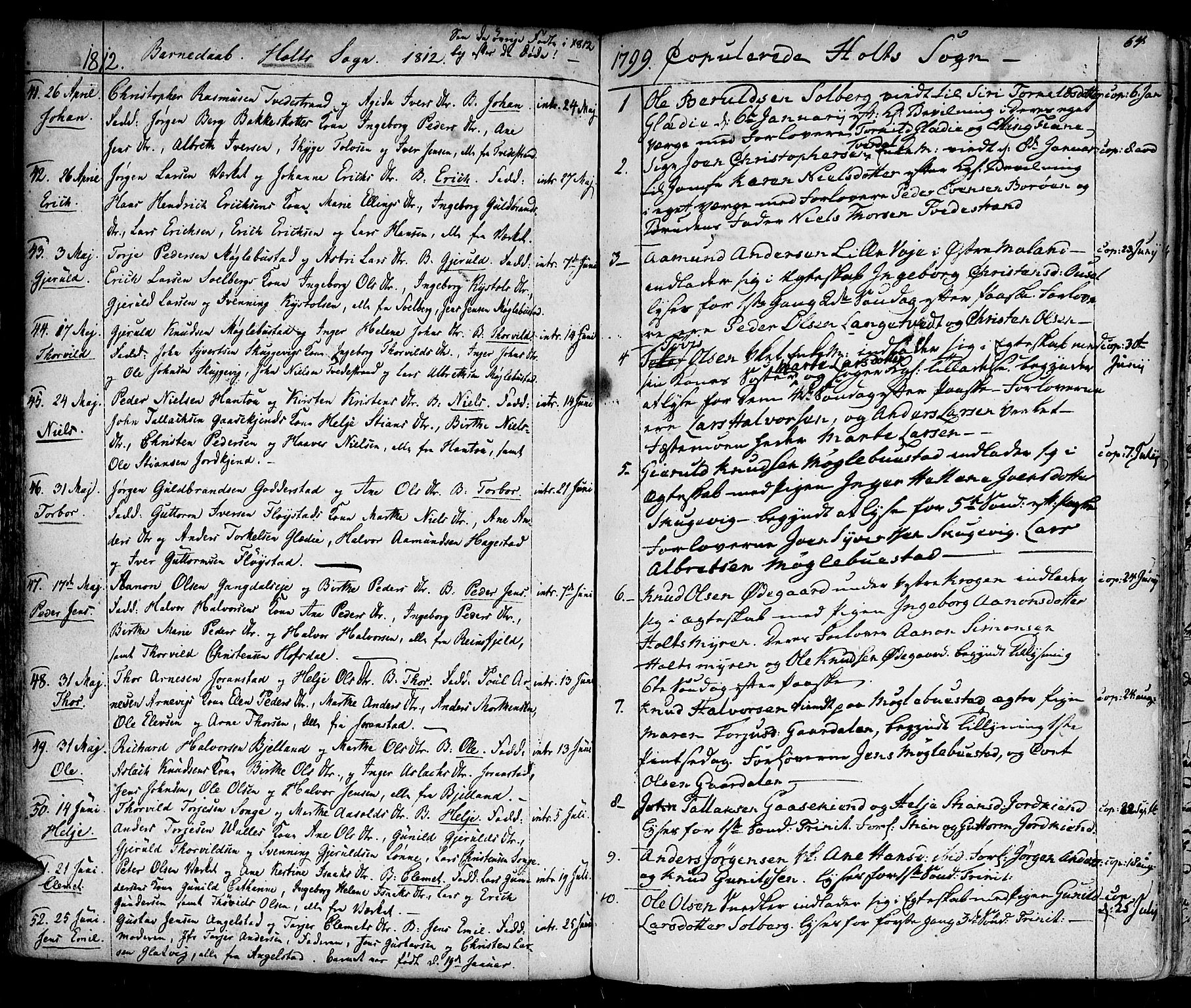 Holt sokneprestkontor, AV/SAK-1111-0021/F/Fa/L0004: Ministerialbok nr. A 4, 1799-1813, s. 64