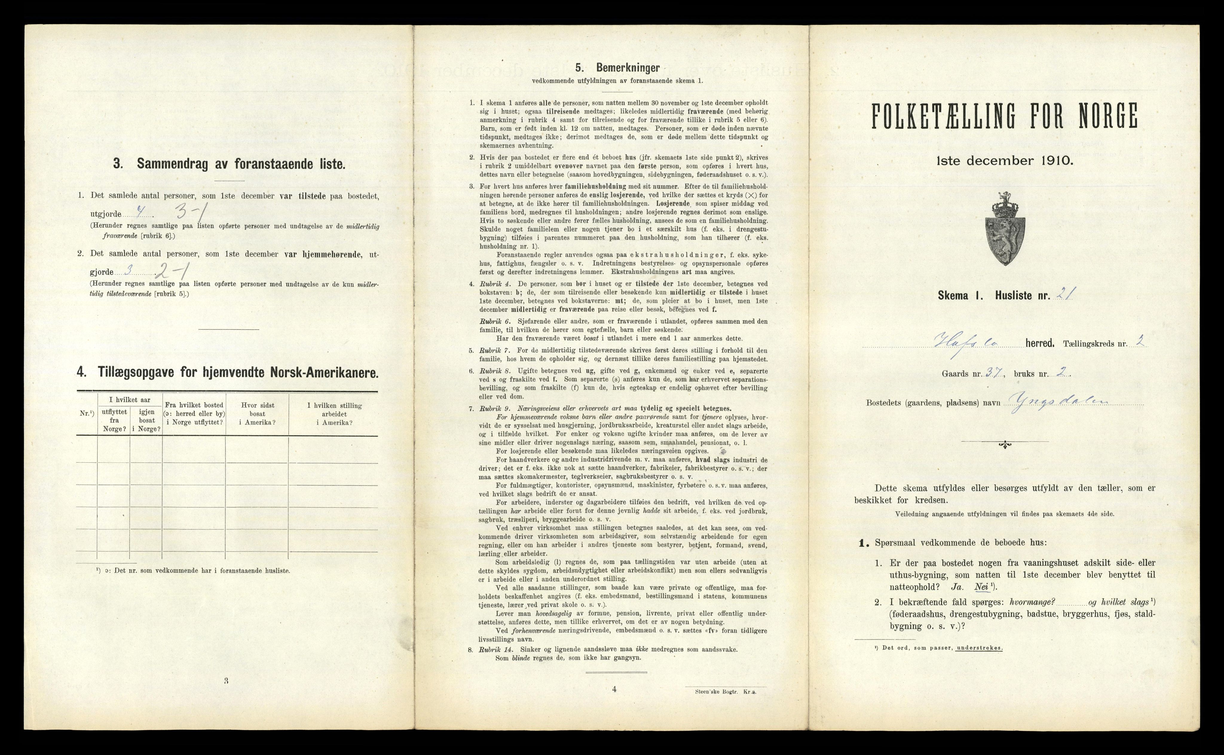 RA, Folketelling 1910 for 1425 Hafslo herred, 1910, s. 197