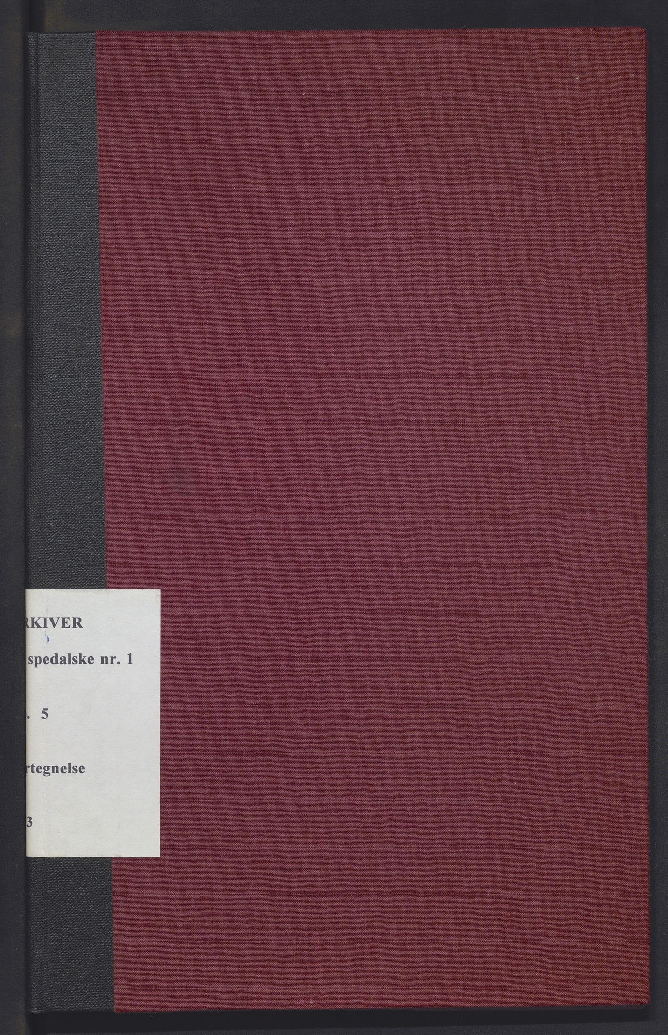 Lepraarkiver - Pleiestiftelsen for spedalske no.1, AV/SAB-A-60601/D.b/L0005: Inventarfortegnelse, 1873