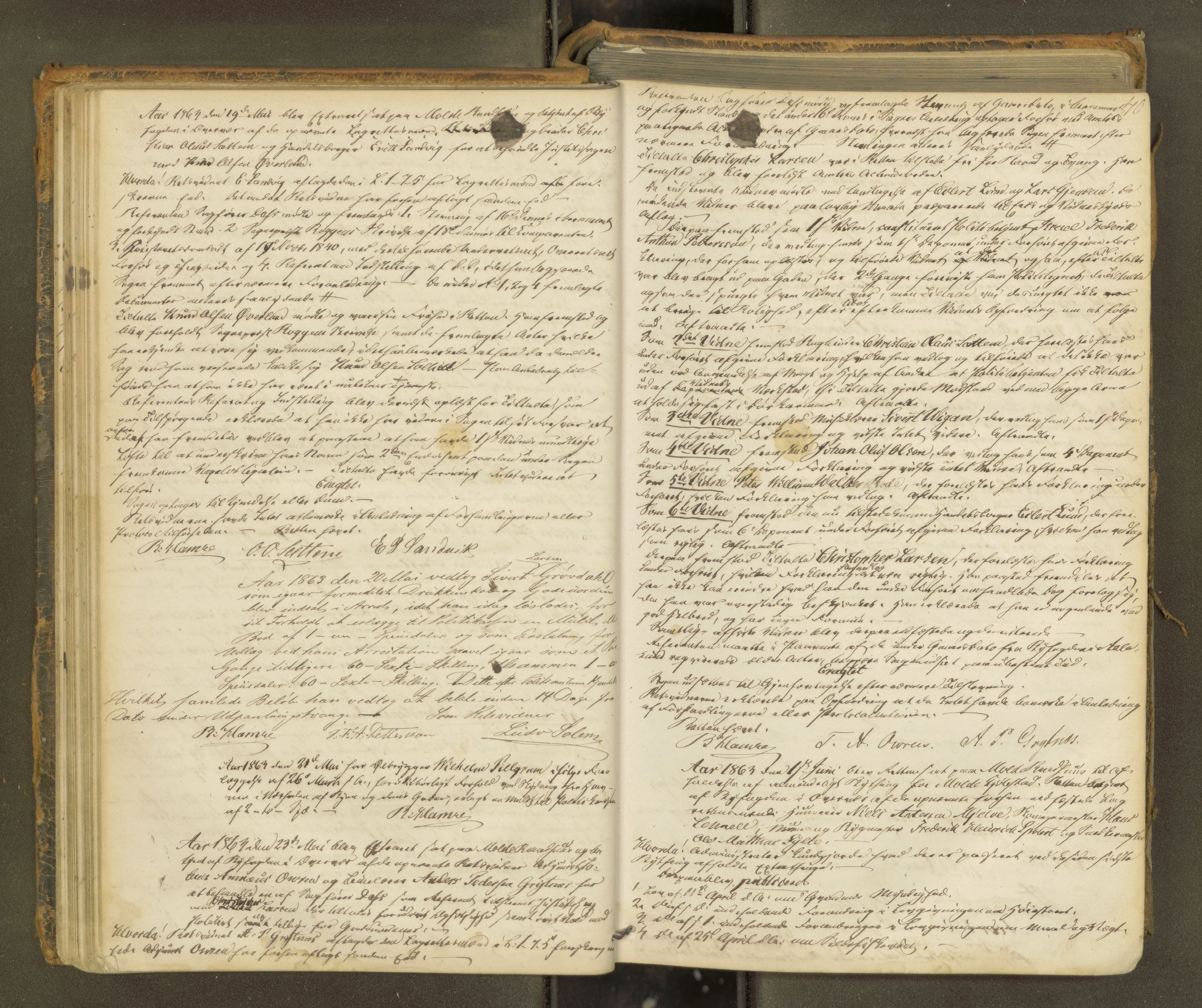 Molde byfogd, AV/SAT-A-0025/1/1A/L0010: Justisprotokoll, 1863-1869, s. 39b-40a