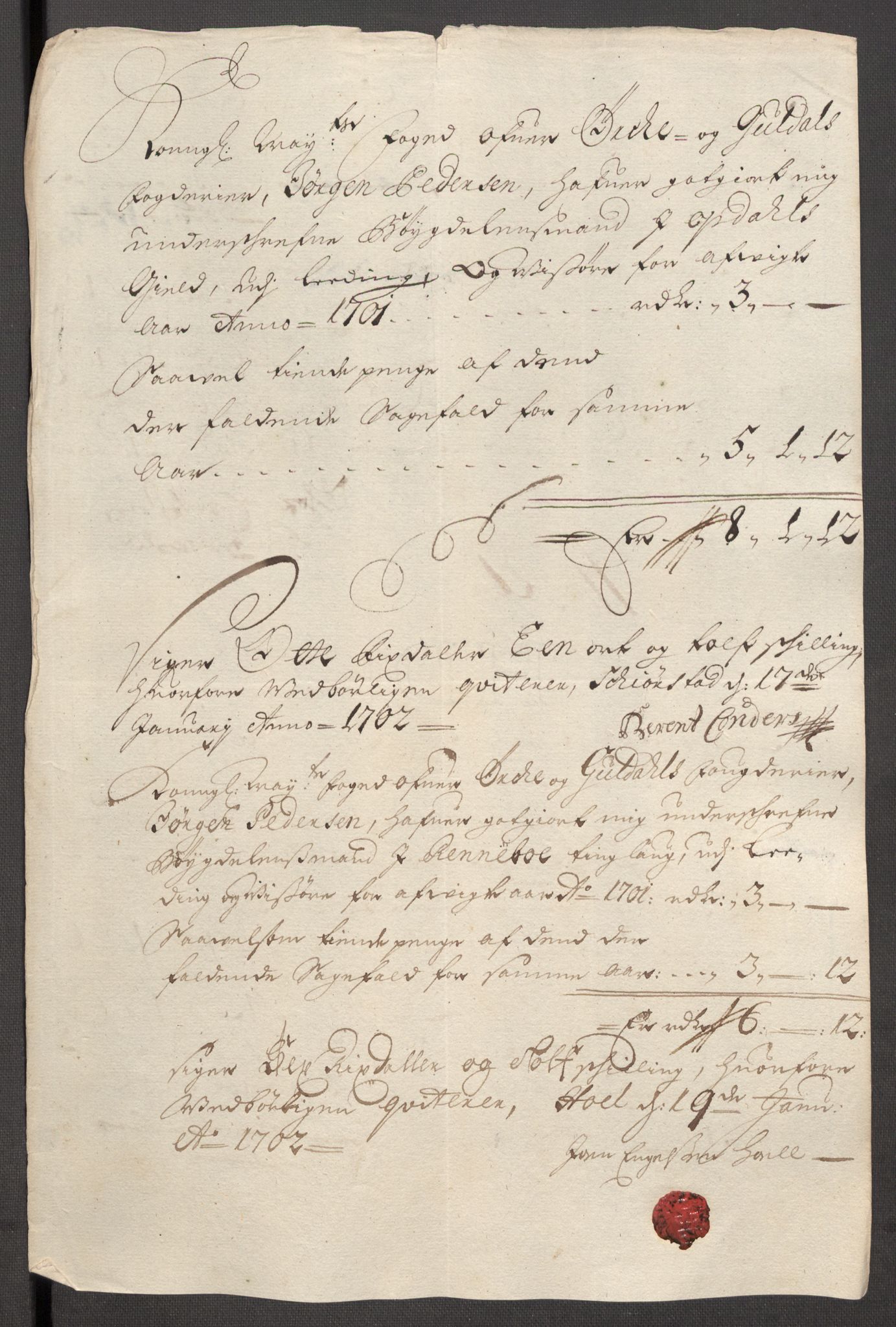Rentekammeret inntil 1814, Reviderte regnskaper, Fogderegnskap, AV/RA-EA-4092/R60/L3951: Fogderegnskap Orkdal og Gauldal, 1701, s. 171