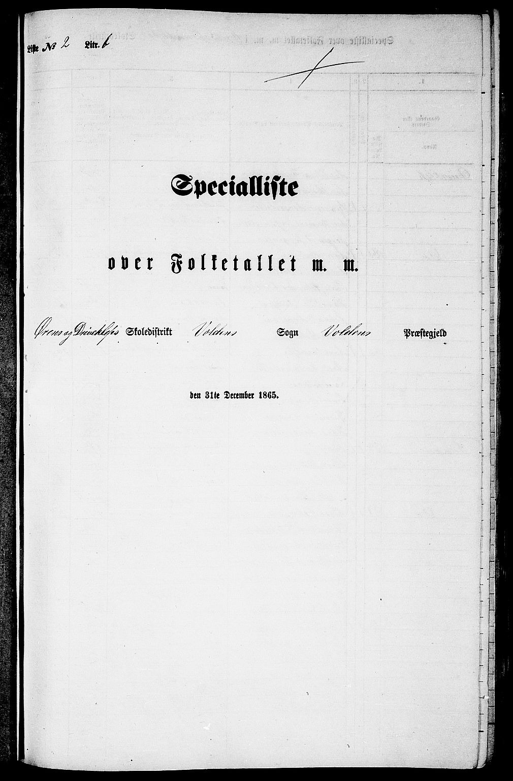 RA, Folketelling 1865 for 1519P Volda prestegjeld, 1865, s. 38