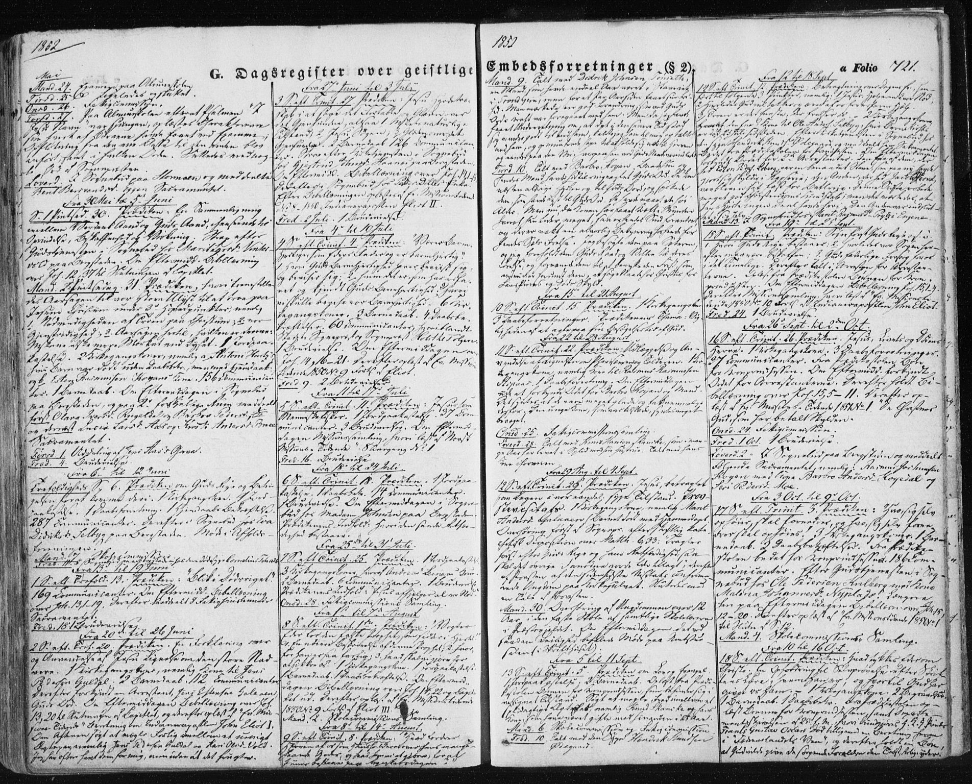 Ministerialprotokoller, klokkerbøker og fødselsregistre - Sør-Trøndelag, SAT/A-1456/681/L0931: Ministerialbok nr. 681A09, 1845-1859, s. 721