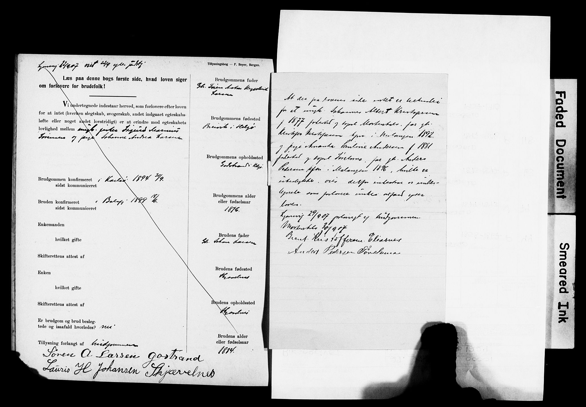 Balsfjord sokneprestembete, AV/SATØ-S-1303/H/Hd/L0032: Lysningsprotokoll nr. 32, 1907-1910