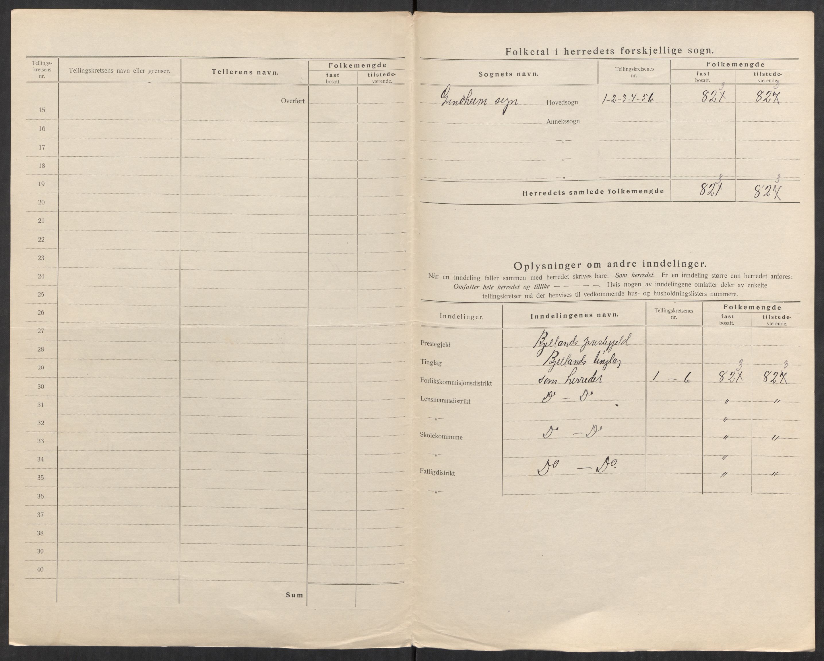 SAK, Folketelling 1920 for 1025 Grindheim herred, 1920, s. 7