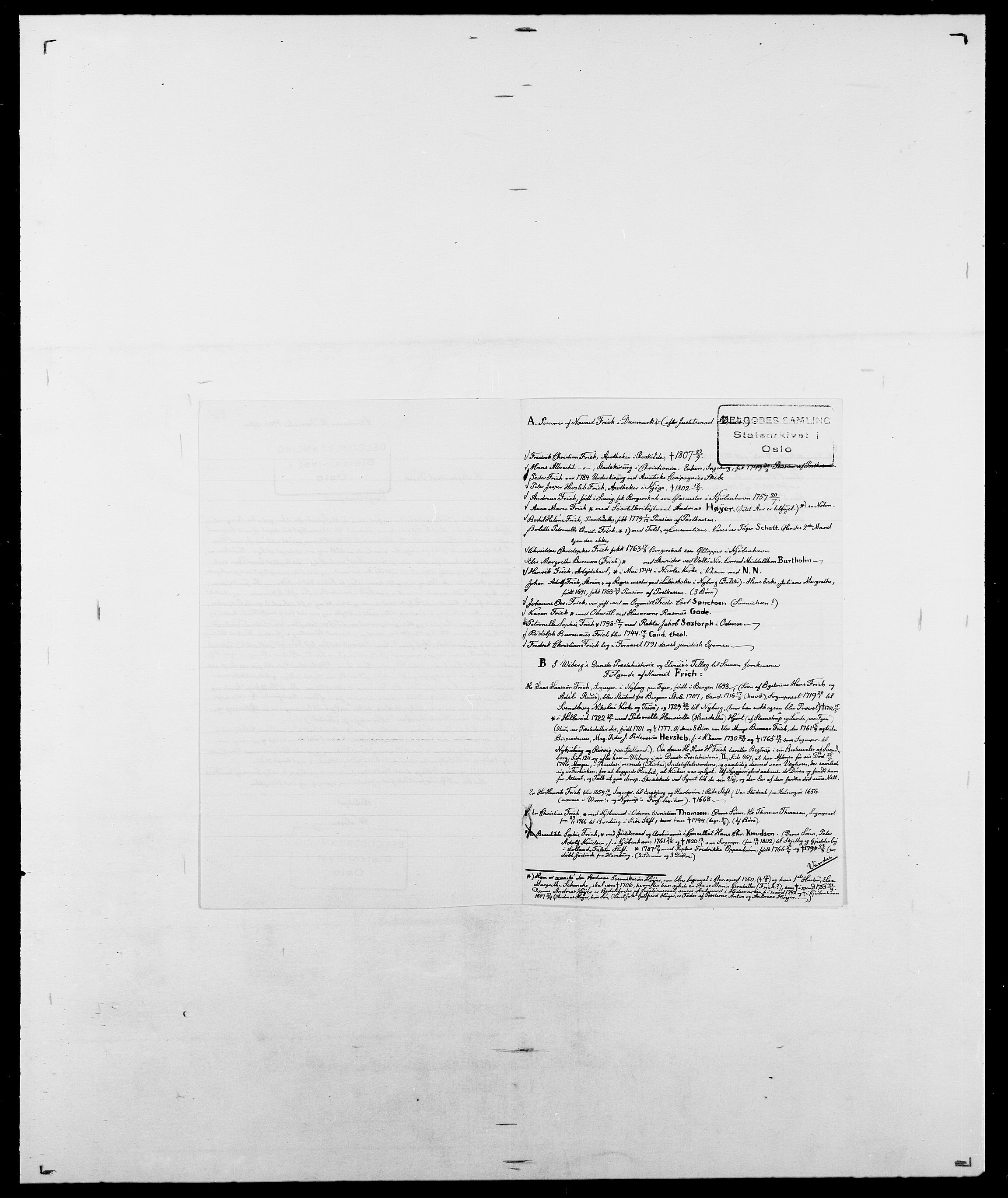 Delgobe, Charles Antoine - samling, SAO/PAO-0038/D/Da/L0012: Flor, Floer, Flohr - Fritzner, s. 819