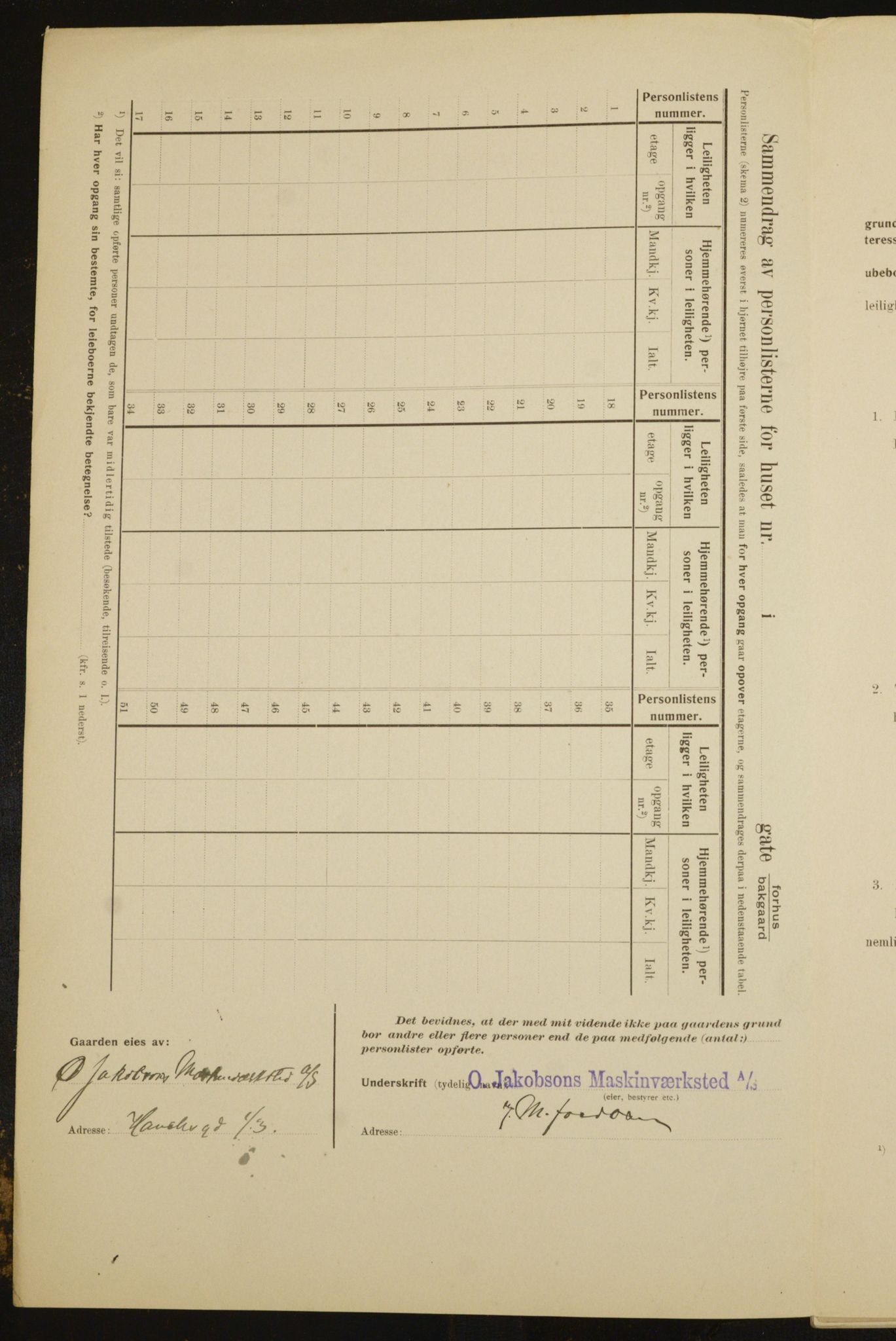 OBA, Kommunal folketelling 1.2.1910 for Kristiania, 1910, s. 33235