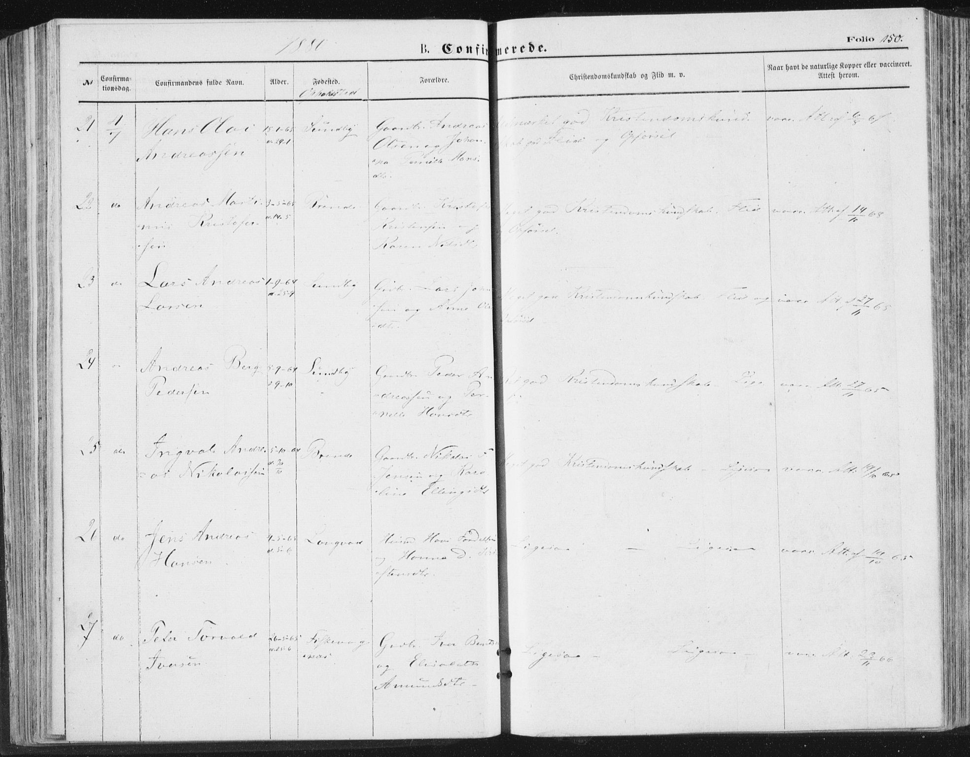 Ministerialprotokoller, klokkerbøker og fødselsregistre - Nordland, AV/SAT-A-1459/847/L0668: Ministerialbok nr. 847A08, 1872-1886, s. 150