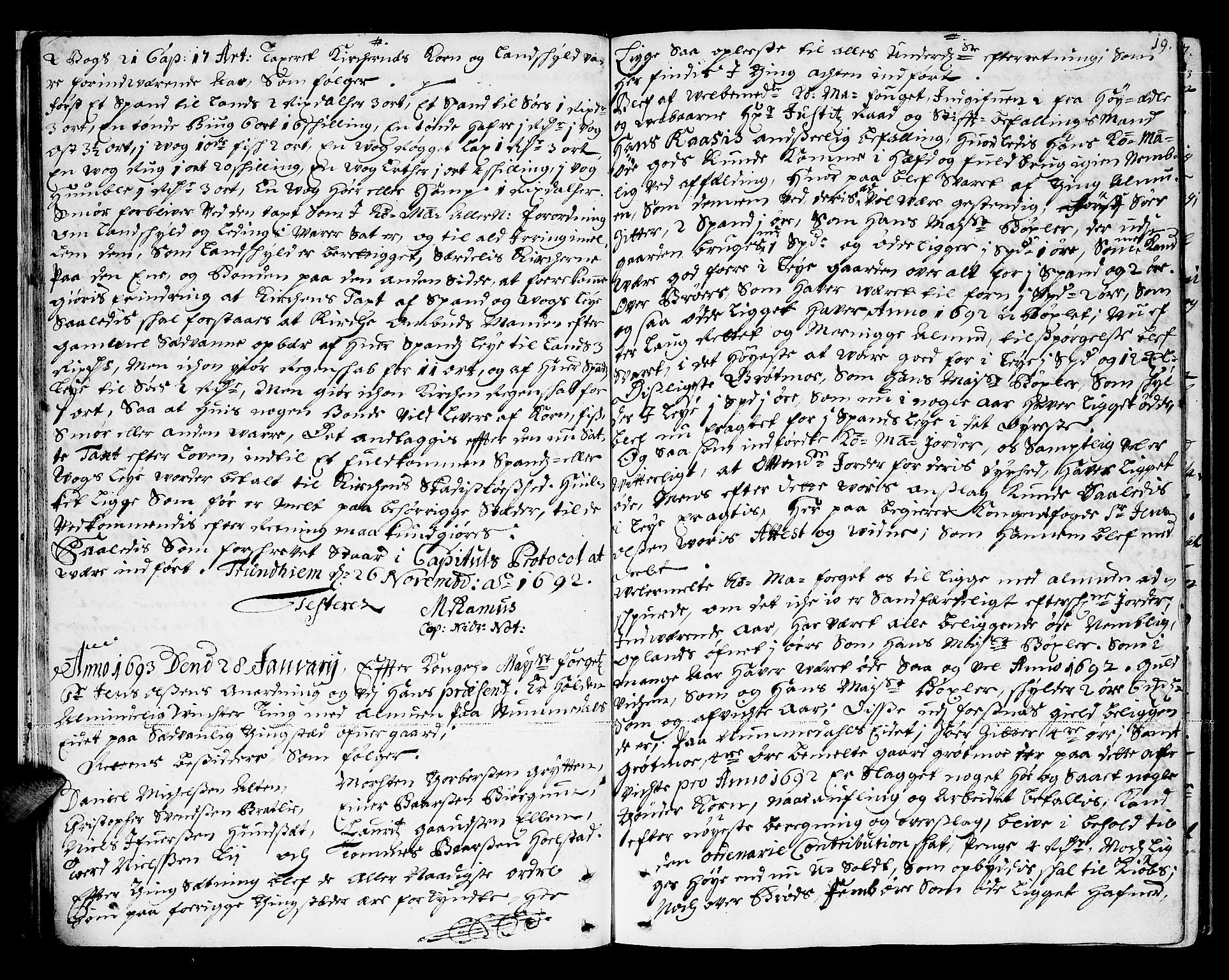 Namdal sorenskriveri, AV/SAT-A-4133/1/1/1A/L0002: Tingbok, 1693-1699, s. 18b-19a