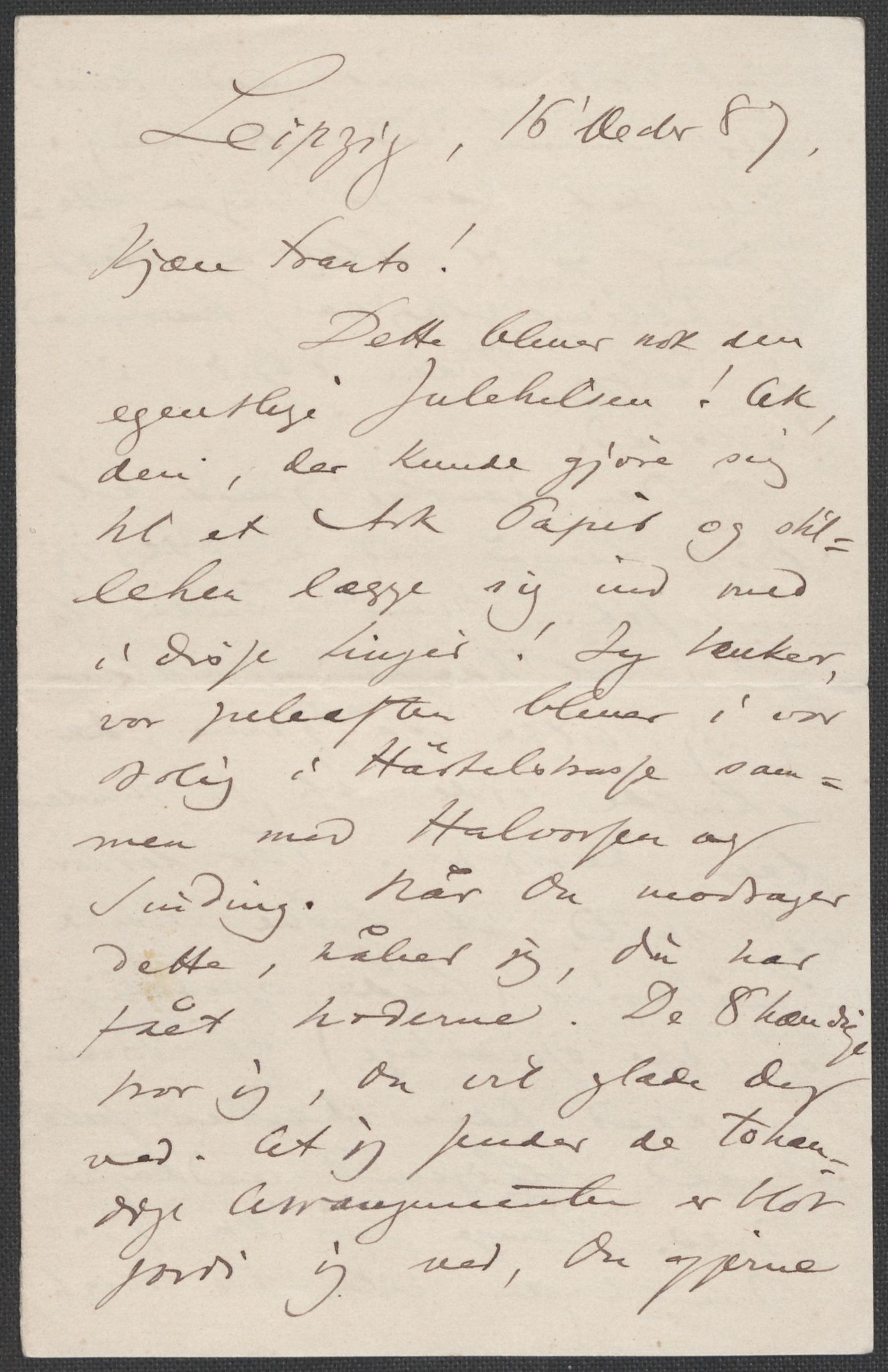 Beyer, Frants, RA/PA-0132/F/L0001: Brev fra Edvard Grieg til Frantz Beyer og "En del optegnelser som kan tjene til kommentar til brevene" av Marie Beyer, 1872-1907, s. 235