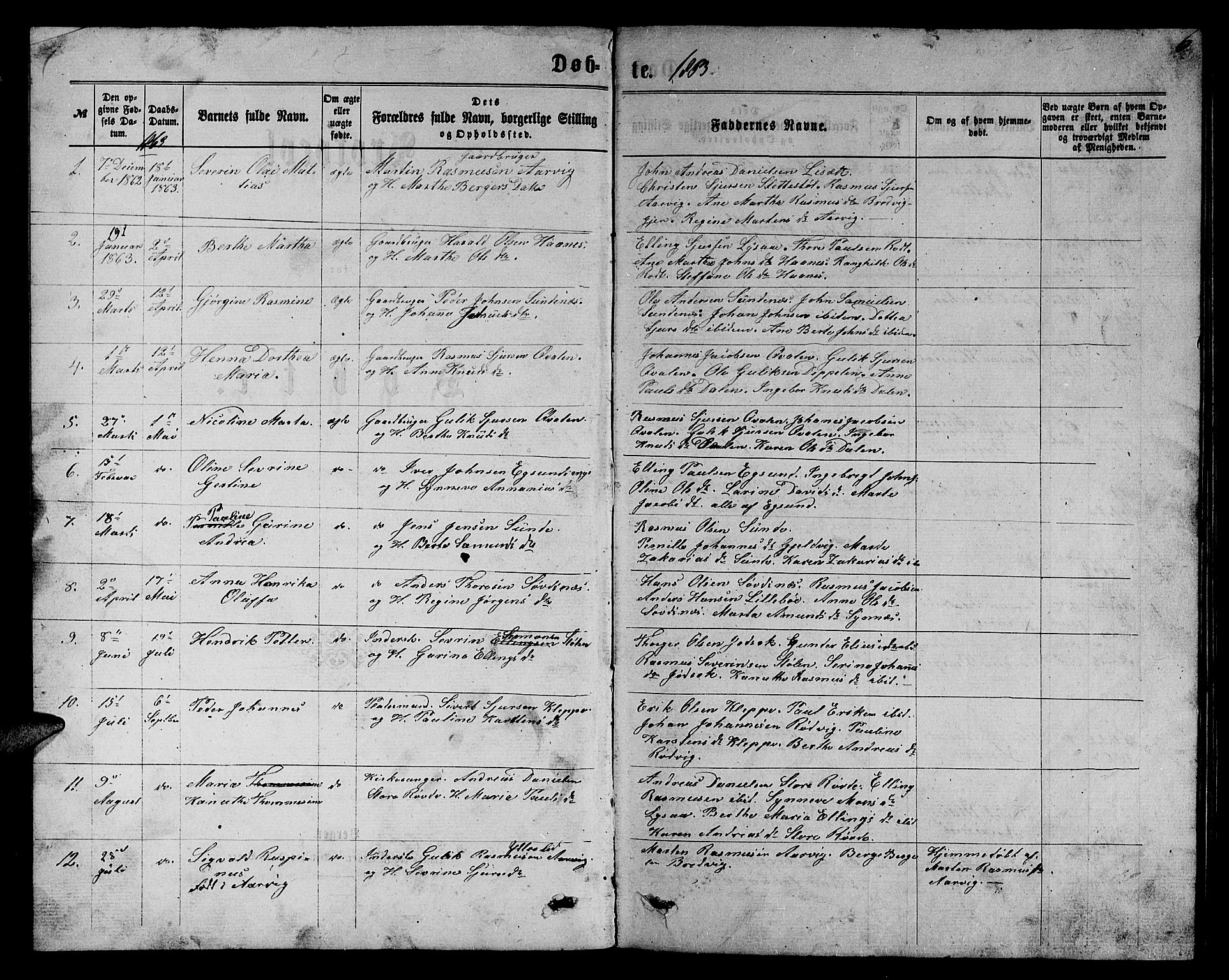 Ministerialprotokoller, klokkerbøker og fødselsregistre - Møre og Romsdal, AV/SAT-A-1454/504/L0059: Klokkerbok nr. 504C01, 1863-1883, s. 6