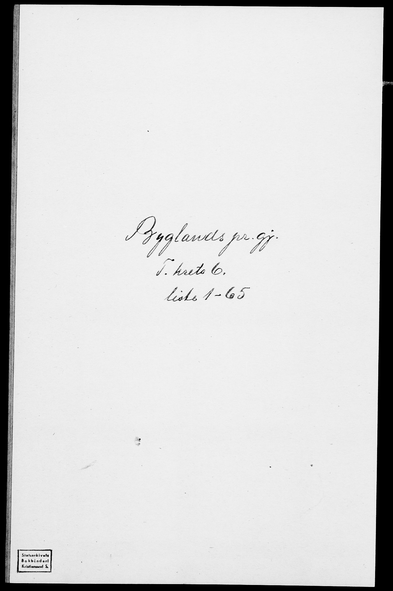 SAK, Folketelling 1875 for 0938P Bygland prestegjeld, 1875, s. 455