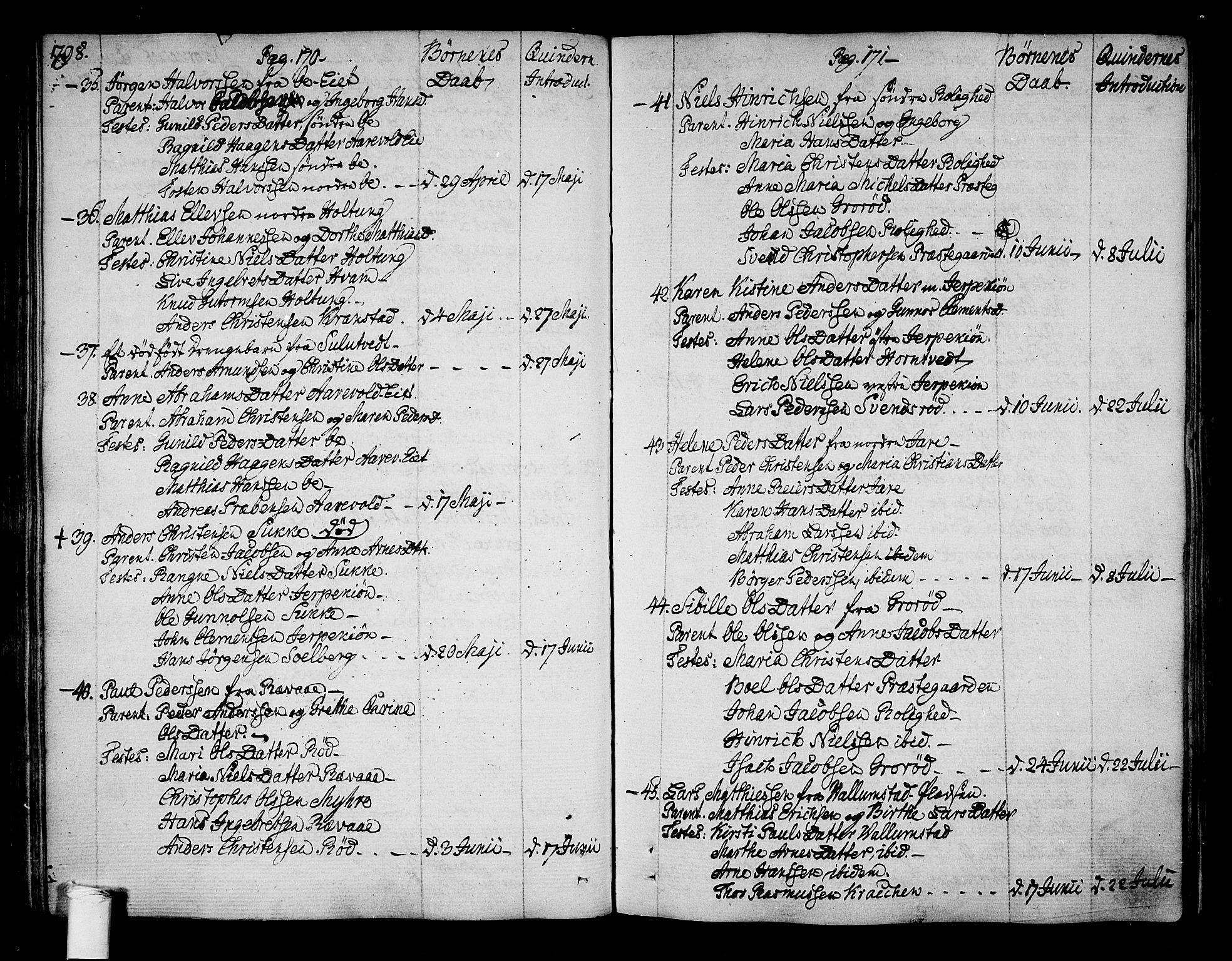 Ramnes kirkebøker, SAKO/A-314/F/Fa/L0003: Ministerialbok nr. I 3, 1790-1813, s. 170-171