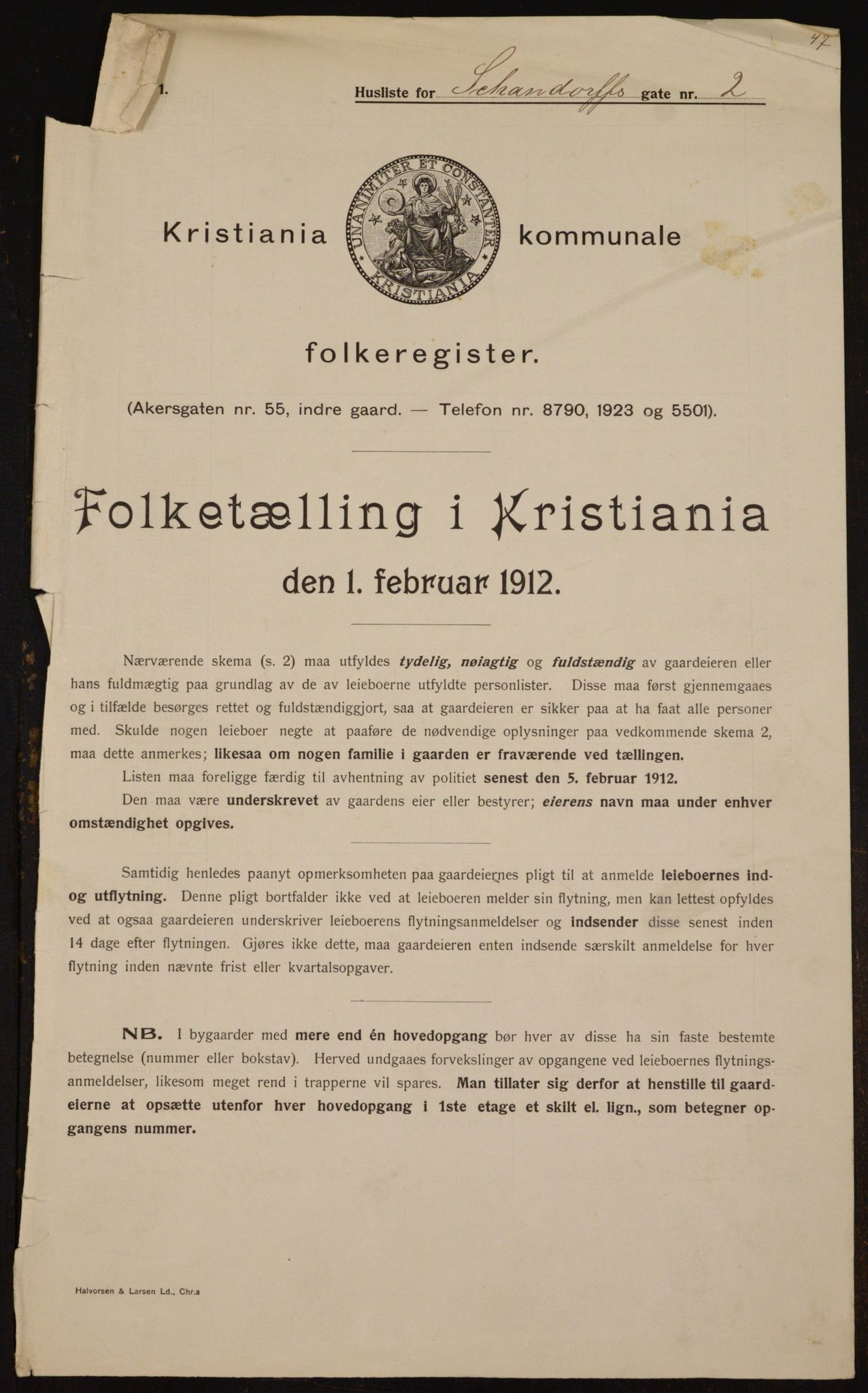 OBA, Kommunal folketelling 1.2.1912 for Kristiania, 1912, s. 89676