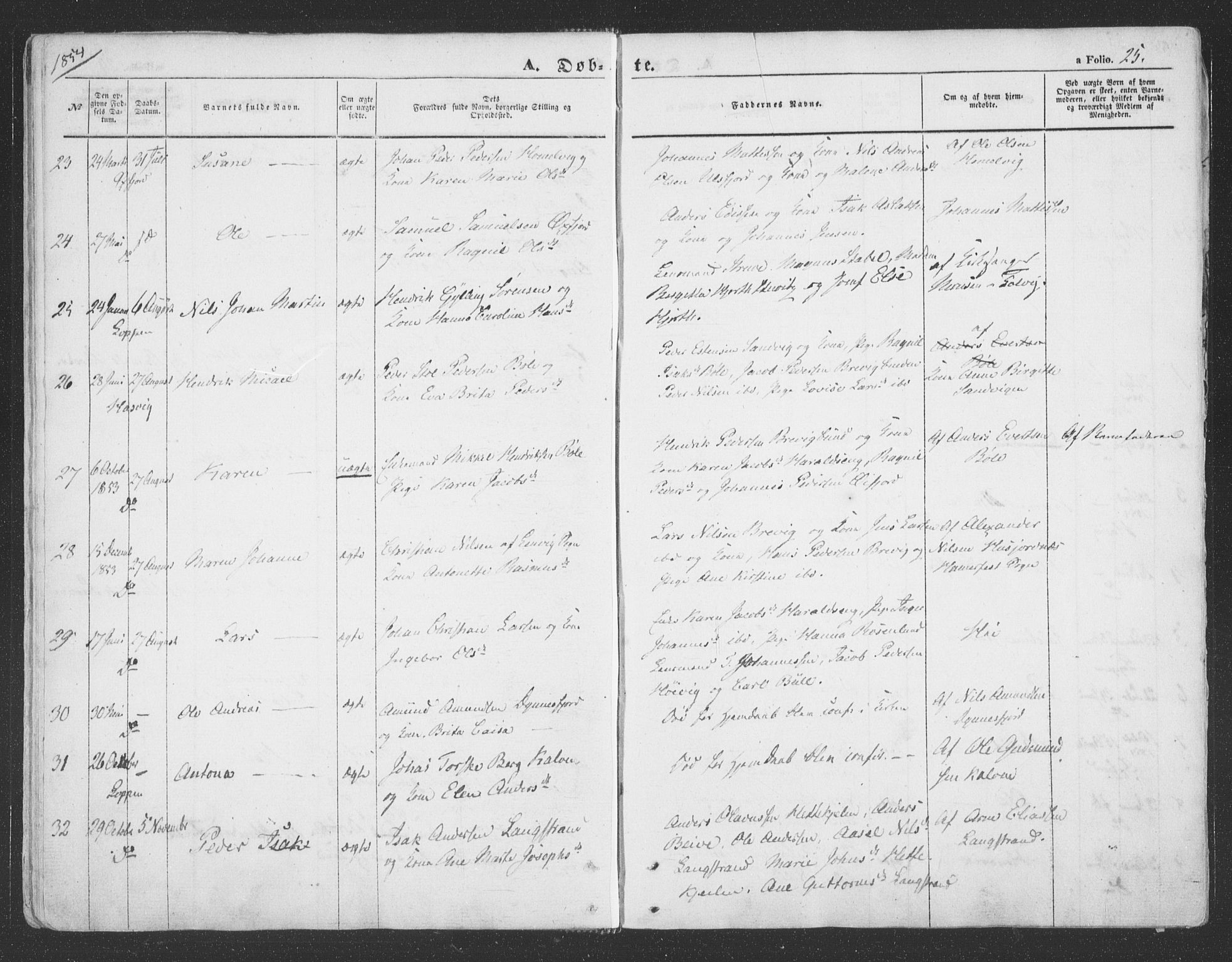 Loppa sokneprestkontor, SATØ/S-1339/H/Ha/L0004kirke: Ministerialbok nr. 4, 1849-1868, s. 25