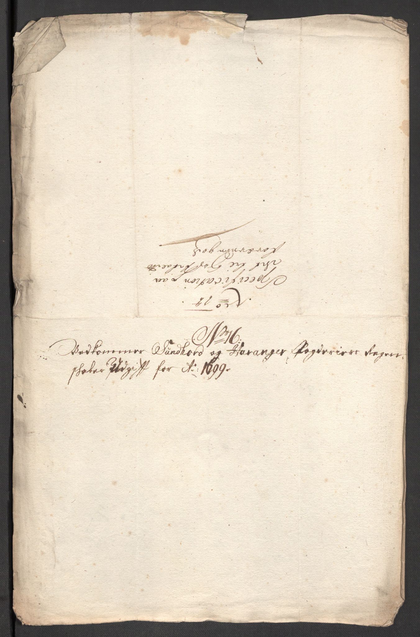 Rentekammeret inntil 1814, Reviderte regnskaper, Fogderegnskap, AV/RA-EA-4092/R48/L2978: Fogderegnskap Sunnhordland og Hardanger, 1699, s. 413