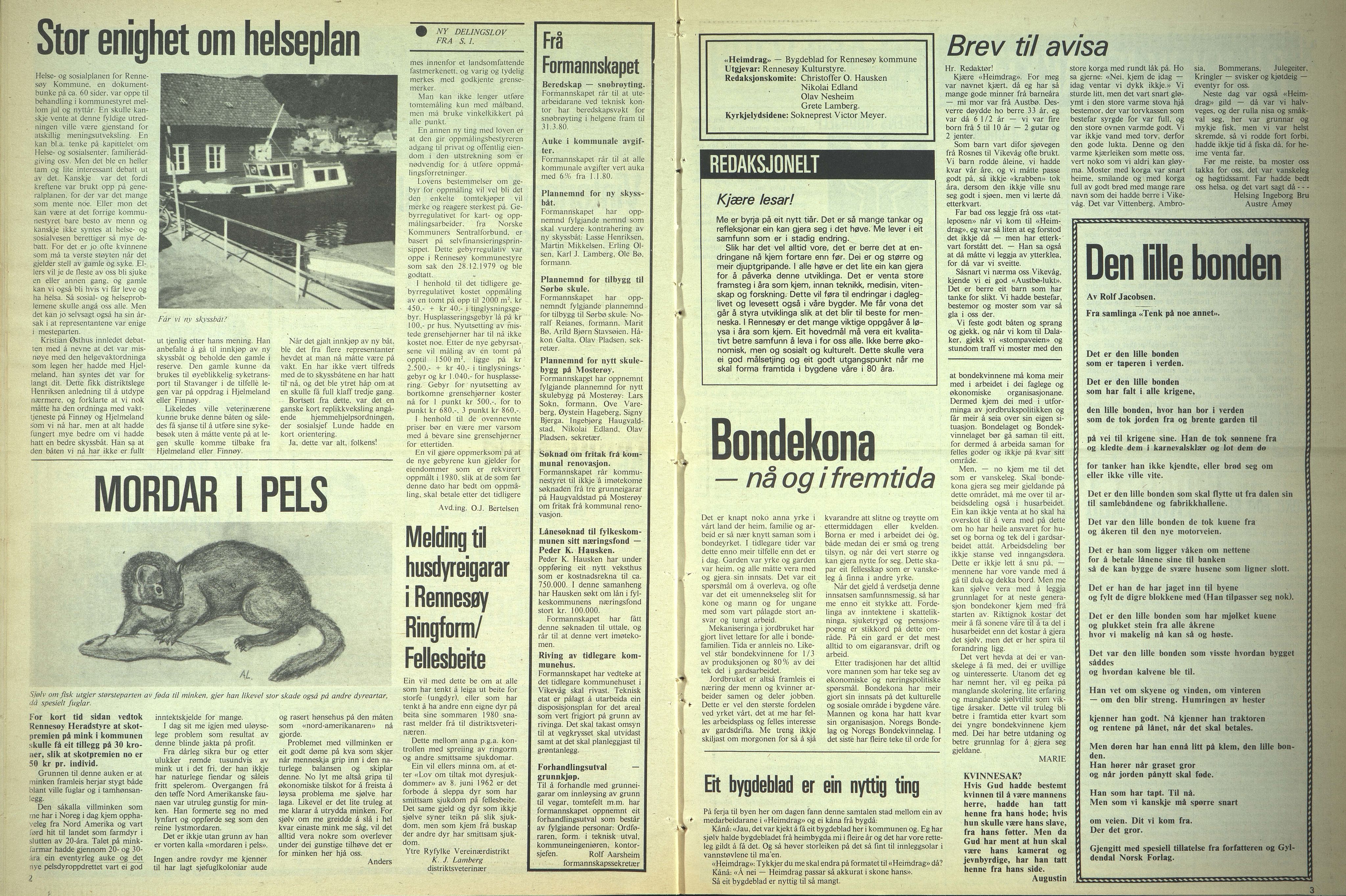 Rennesøy kommune. Heimdrag, lokalavis, BYST/A-0750/X/Xa/L0002: Heimdrag 1980, 1980