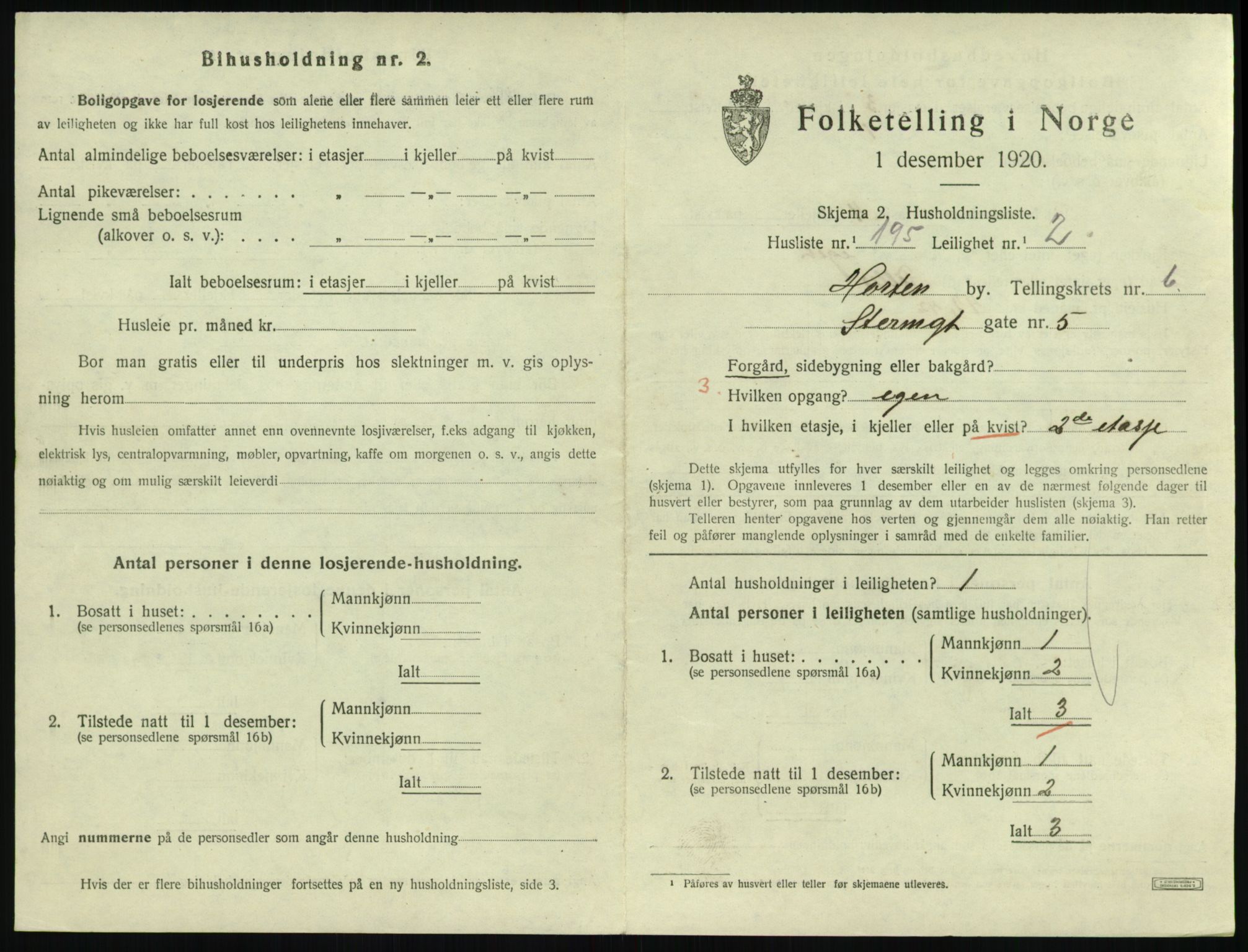 SAKO, Folketelling 1920 for 0703 Horten kjøpstad, 1920, s. 7145
