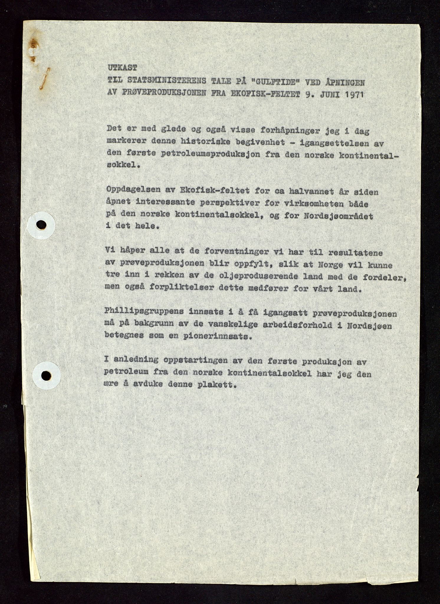 Industridepartementet, Oljekontoret, SAST/A-101348/Dc/L0011: 740 - 742 Ekofisk prosjekt, prosjektstudier, generelt, 1970-1972