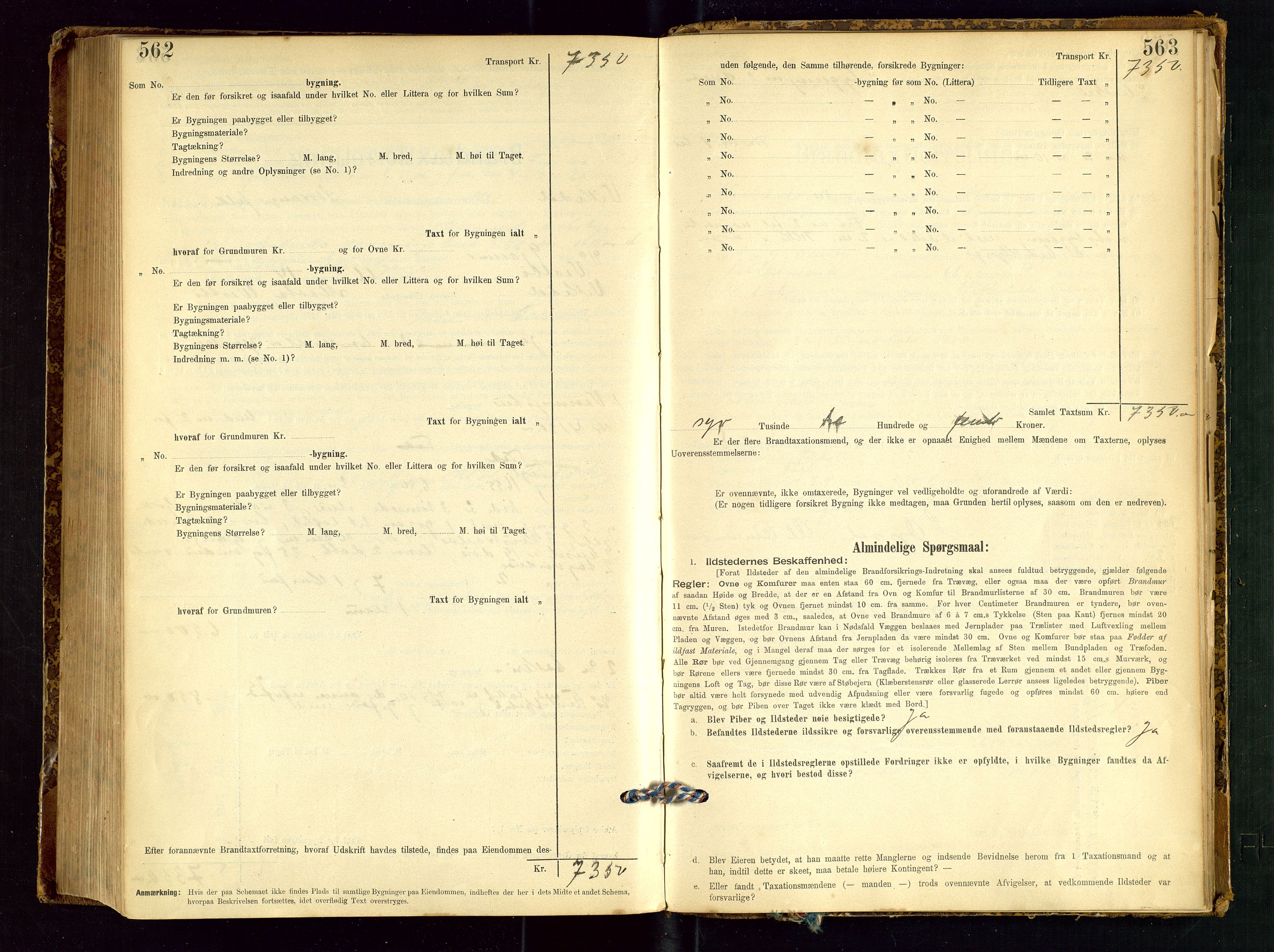 Vikedal lensmannskontor, AV/SAST-A-100179/Gob/L0004: Branntakstprotokoll, 1894-1952, s. 562-563